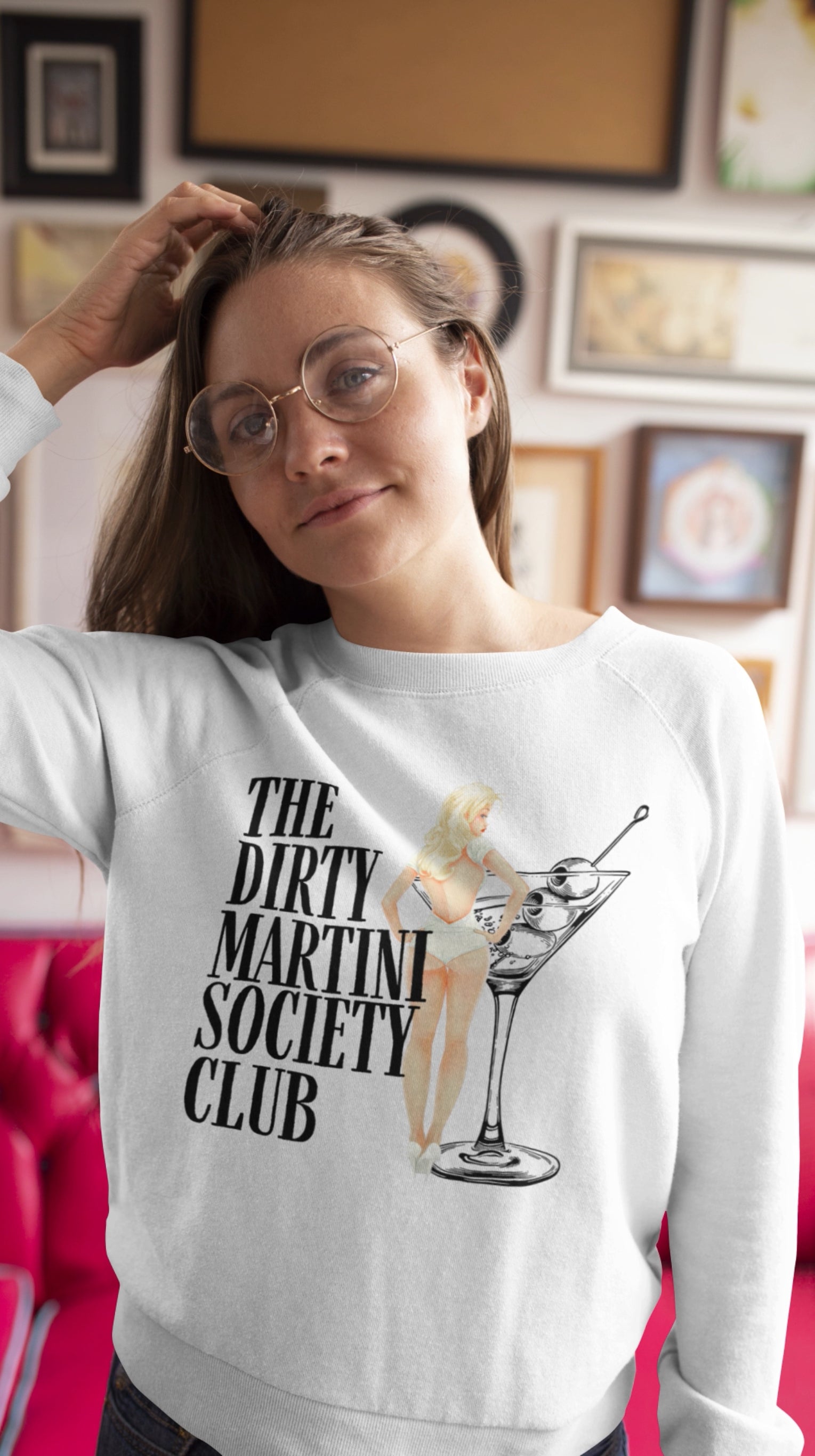 The Dirty Martini Society Club Unisex Crewneck Sweatshirt, Funny Party Gift, Cocktail Lover Apparel, Cozy Outing Top, Trendy Fashion [...]