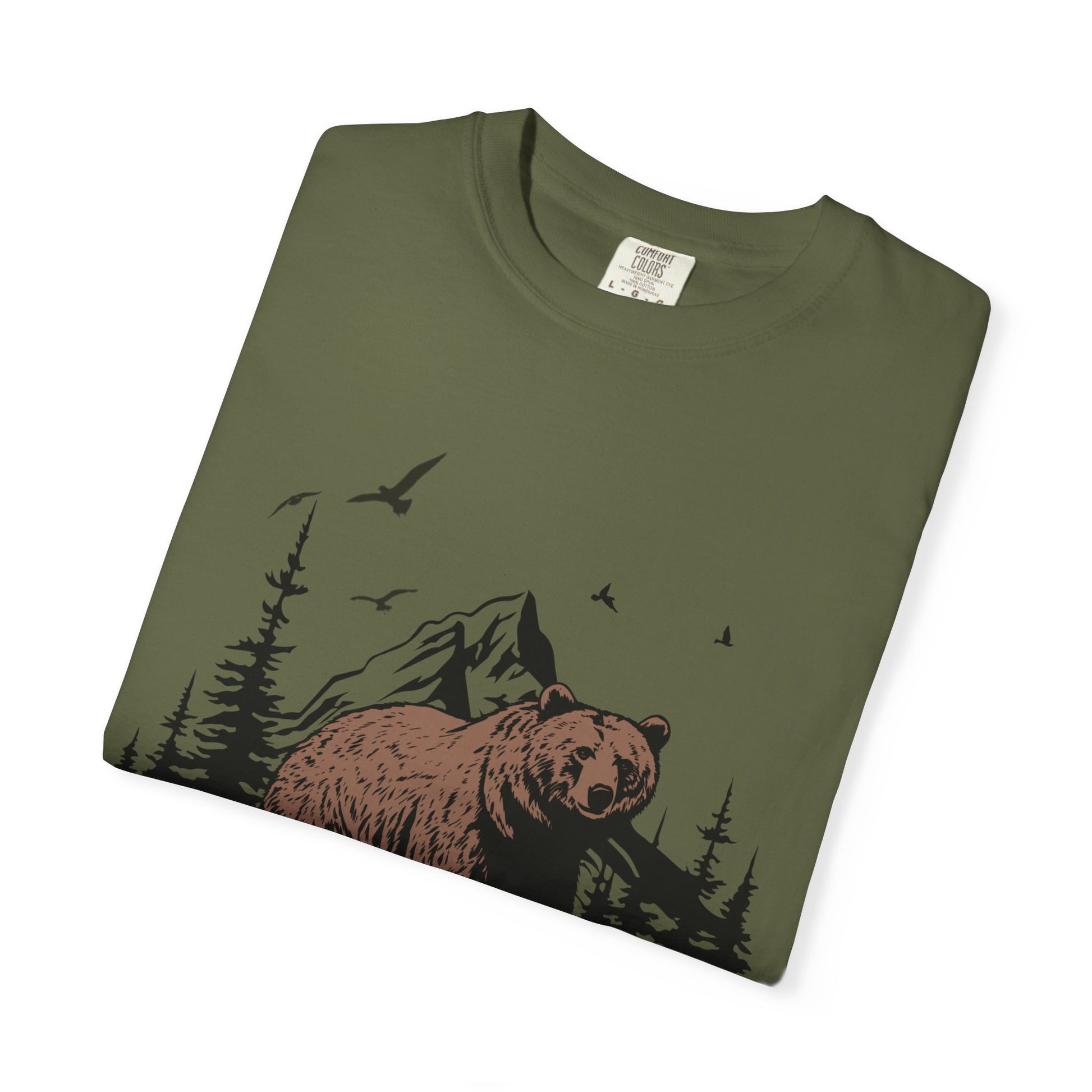 Yellowstone Bear Graphic Tee - Unisex Garment-Dyed Shirt, Nature Lover Gift, Outdoorsy Style, Travel Souvenir, Vintage National Park Apparel