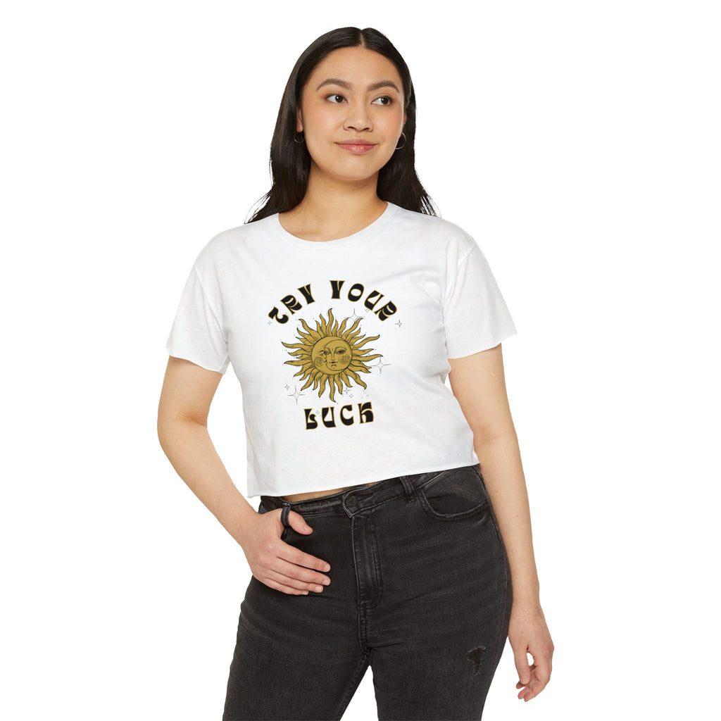 Sunny Vibes Festival Crop Top - Inspirational Summer Tee, Boho Style, Music Festival Apparel, Gift for Her, Casual Look