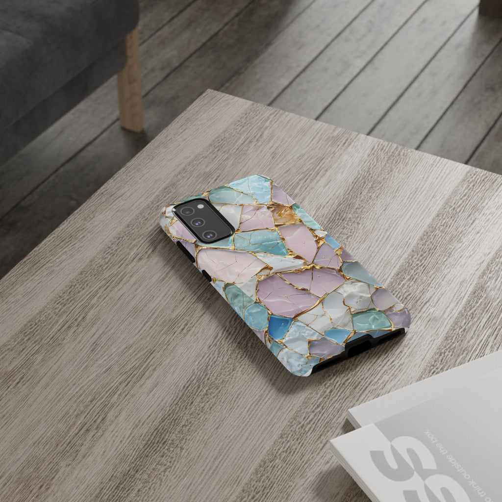 Colorful Phone Case - Tough Cases with Elegant Marble Design, Stylish Cover for Everyday Use, Gift for Her, Tech Accessory