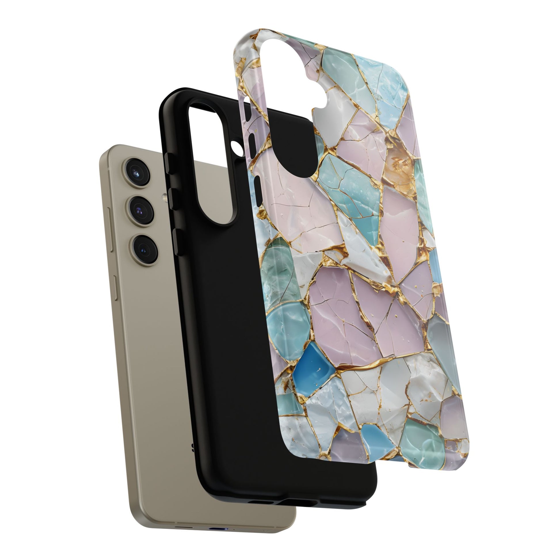 Colorful Phone Case - Tough Cases with Elegant Marble Design, Stylish Cover for Everyday Use, Gift for Her, Tech Accessory