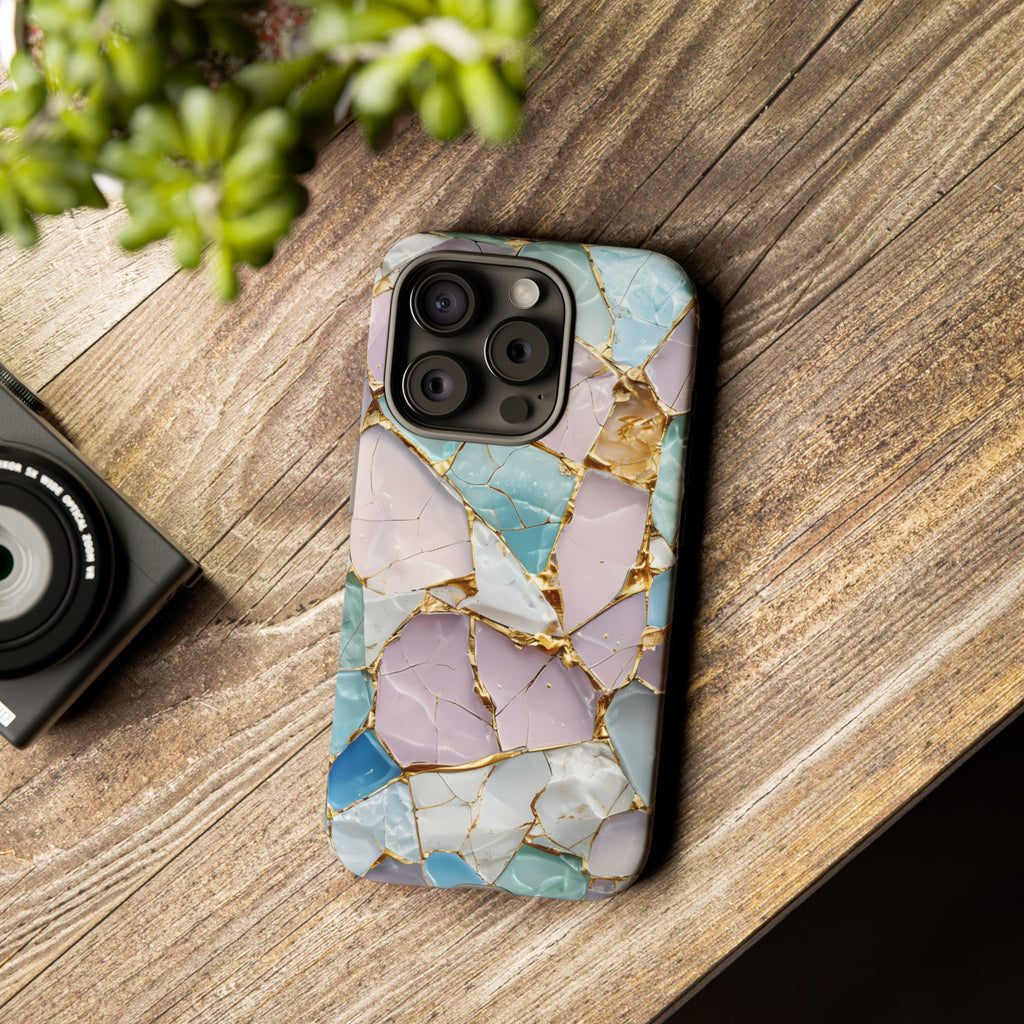 Colorful Phone Case - Tough Cases with Elegant Marble Design, Stylish Cover for Everyday Use, Gift for Her, Tech Accessory