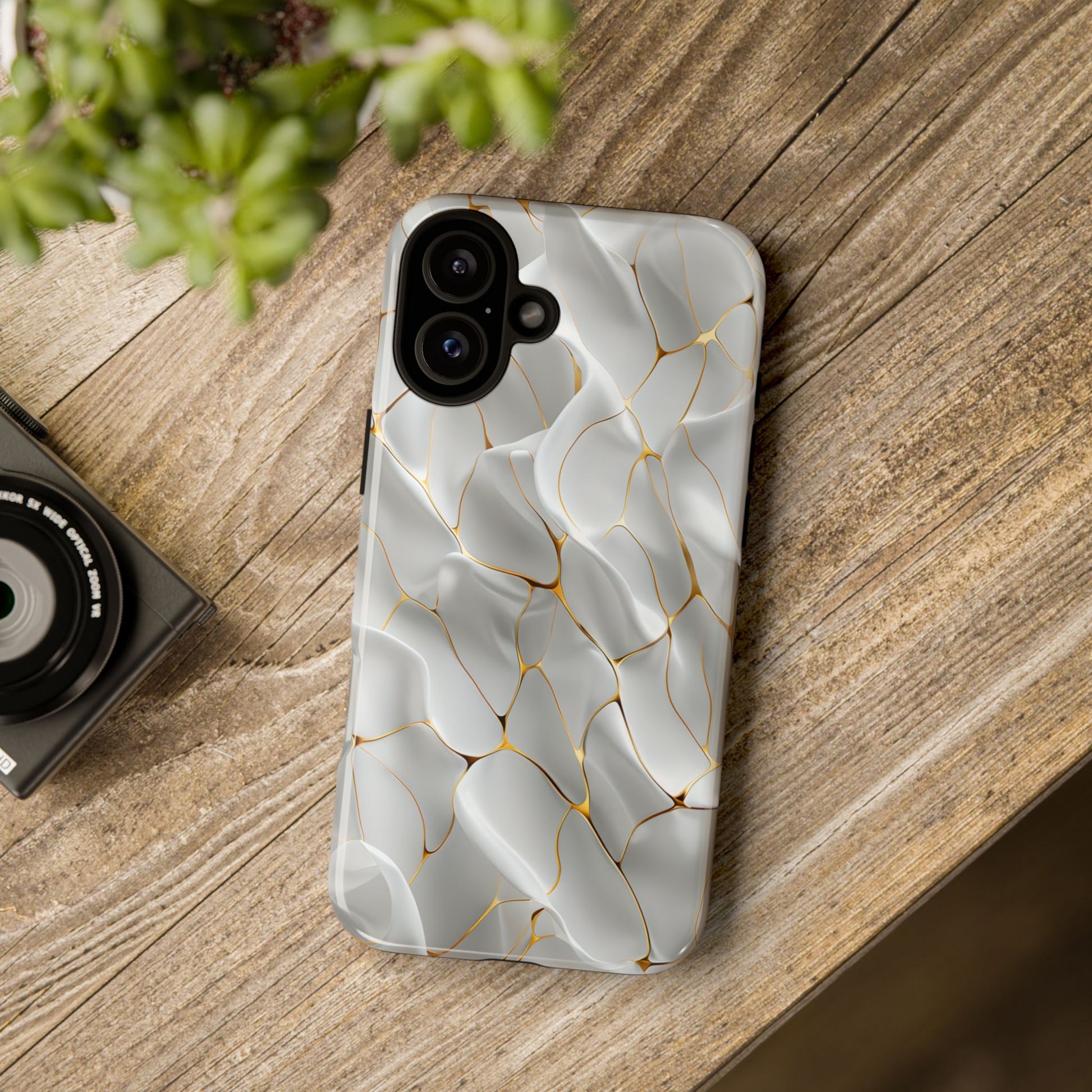 Elegant Phone Case with Golden Accents, Protective Mobile Cover, Stylish Tech Accessory, Perfect Gift for Any Occasion