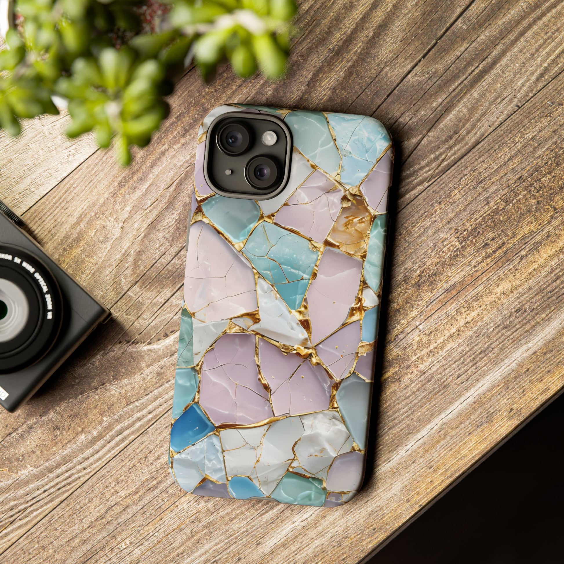 Colorful Phone Case - Tough Cases with Elegant Marble Design, Stylish Cover for Everyday Use, Gift for Her, Tech Accessory