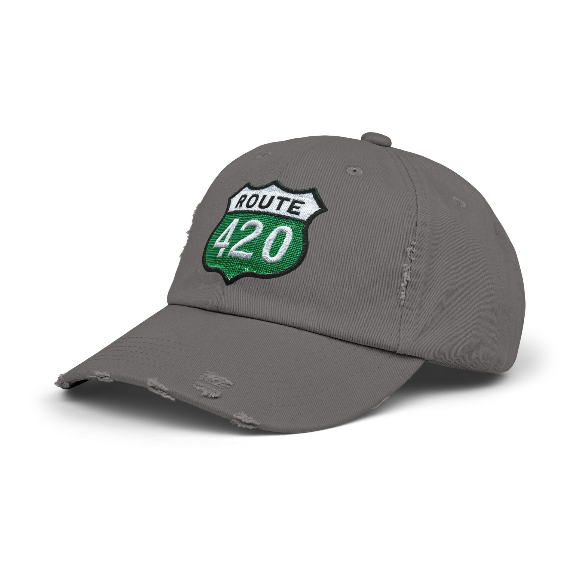 Route 420 Unisex Distressed Cap, Vintage Hat, Cool Casual Accessory, Perfect for Road Trips, Gift for Travelers, Outdoor Adventure Gear