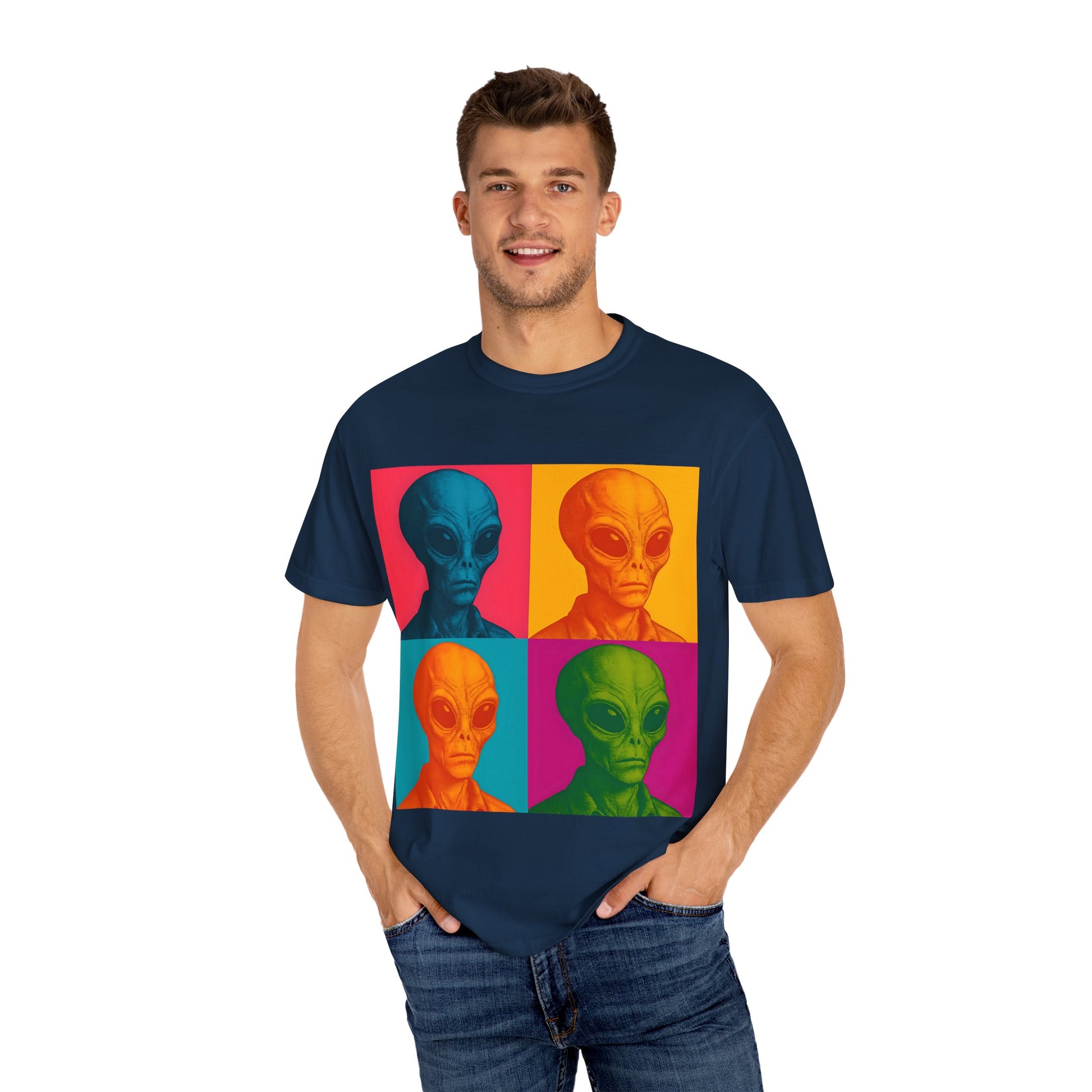 Pop Art Alien T-Shirt | Casual Wear, Gifts for Sci-Fi Fans, Vintage Style, Unisex Graphic Tee, Summer Fashion
