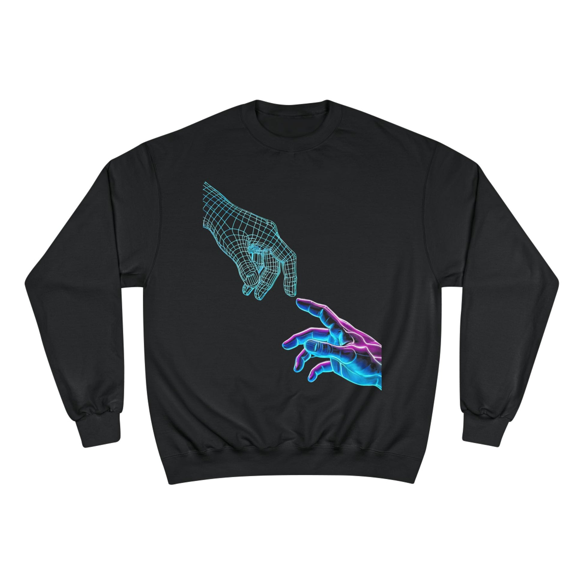 Modern Graphic Sweatshirt with Hands Design, Cozy, Trendy Sweatshirt, Gift for Tech Lovers, Art Enthusiast Apparel