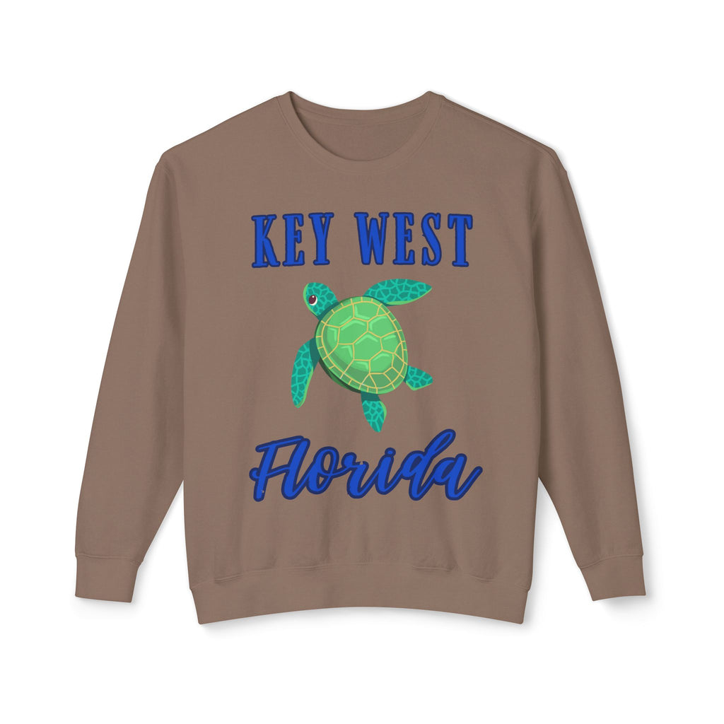 Key West Turtle Sweatshirt, Florida Gift, Lightweight Crewneck for Beach Lovers, Casual Summer Wear, Perfect for Travel