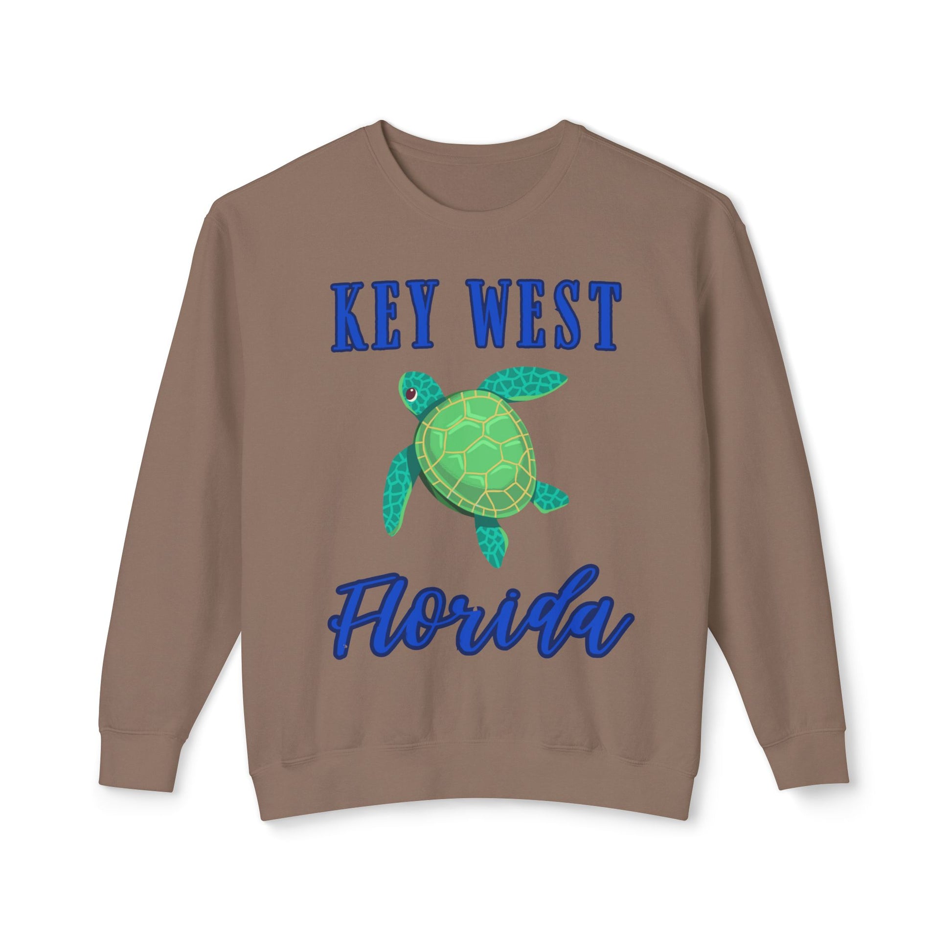 Key West Turtle Sweatshirt, Florida Gift, Lightweight Crewneck for Beach Lovers, Casual Summer Wear, Perfect for Travel
