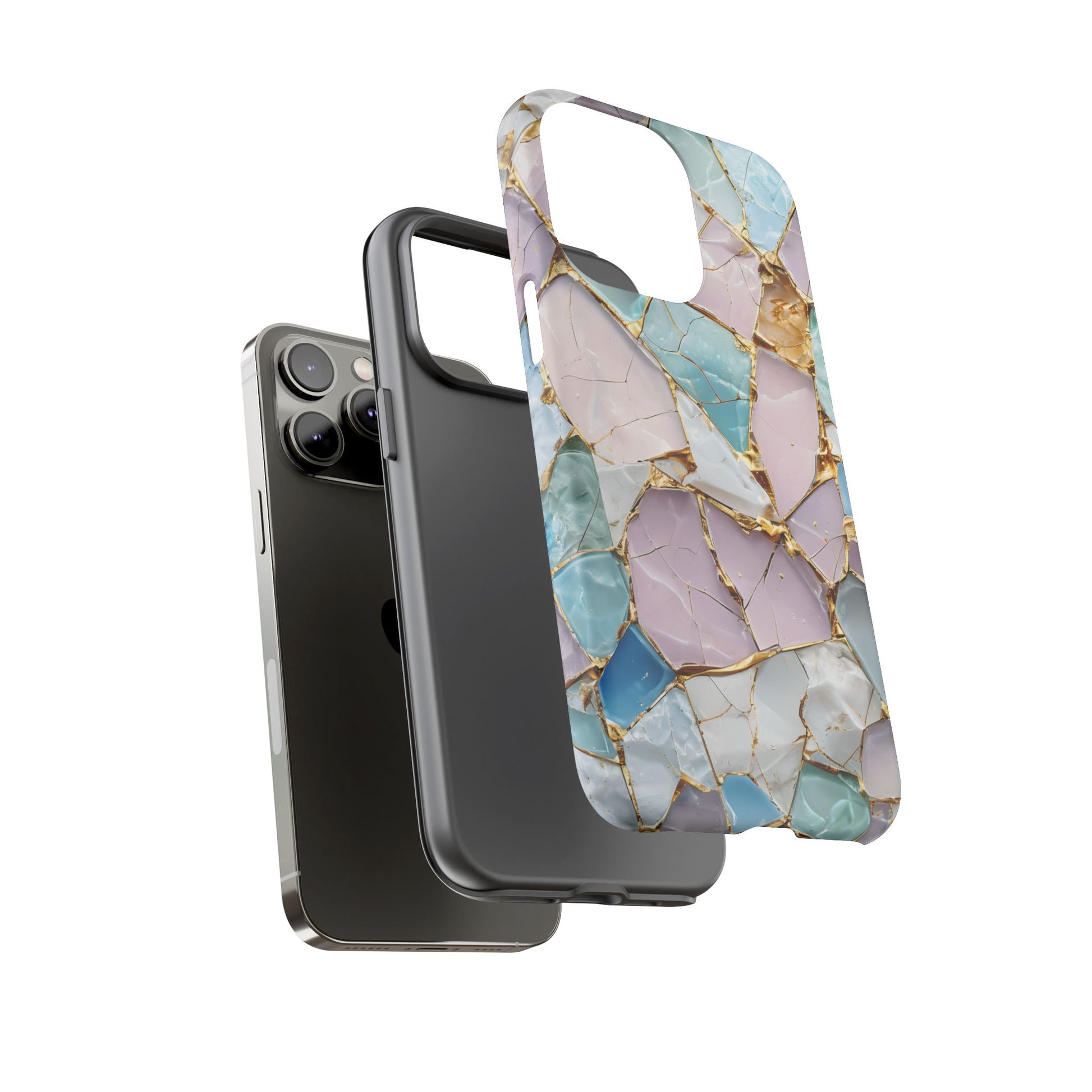Colorful Phone Case - Tough Cases with Elegant Marble Design, Stylish Cover for Everyday Use, Gift for Her, Tech Accessory