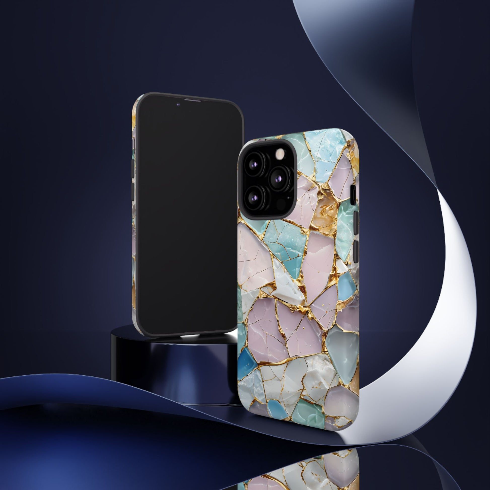 Colorful Phone Case - Tough Cases with Elegant Marble Design, Stylish Cover for Everyday Use, Gift for Her, Tech Accessory
