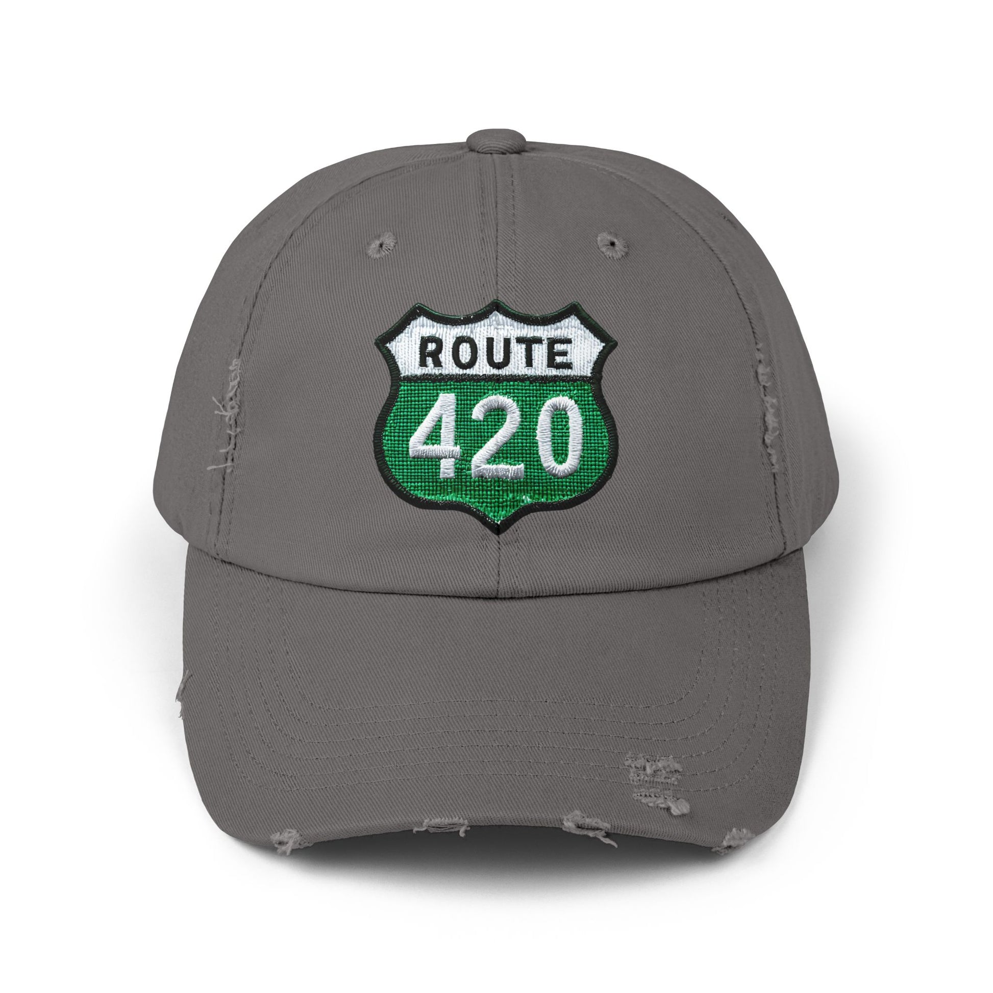 Route 420 Unisex Distressed Cap, Vintage Hat, Cool Casual Accessory, Perfect for Road Trips, Gift for Travelers, Outdoor Adventure Gear