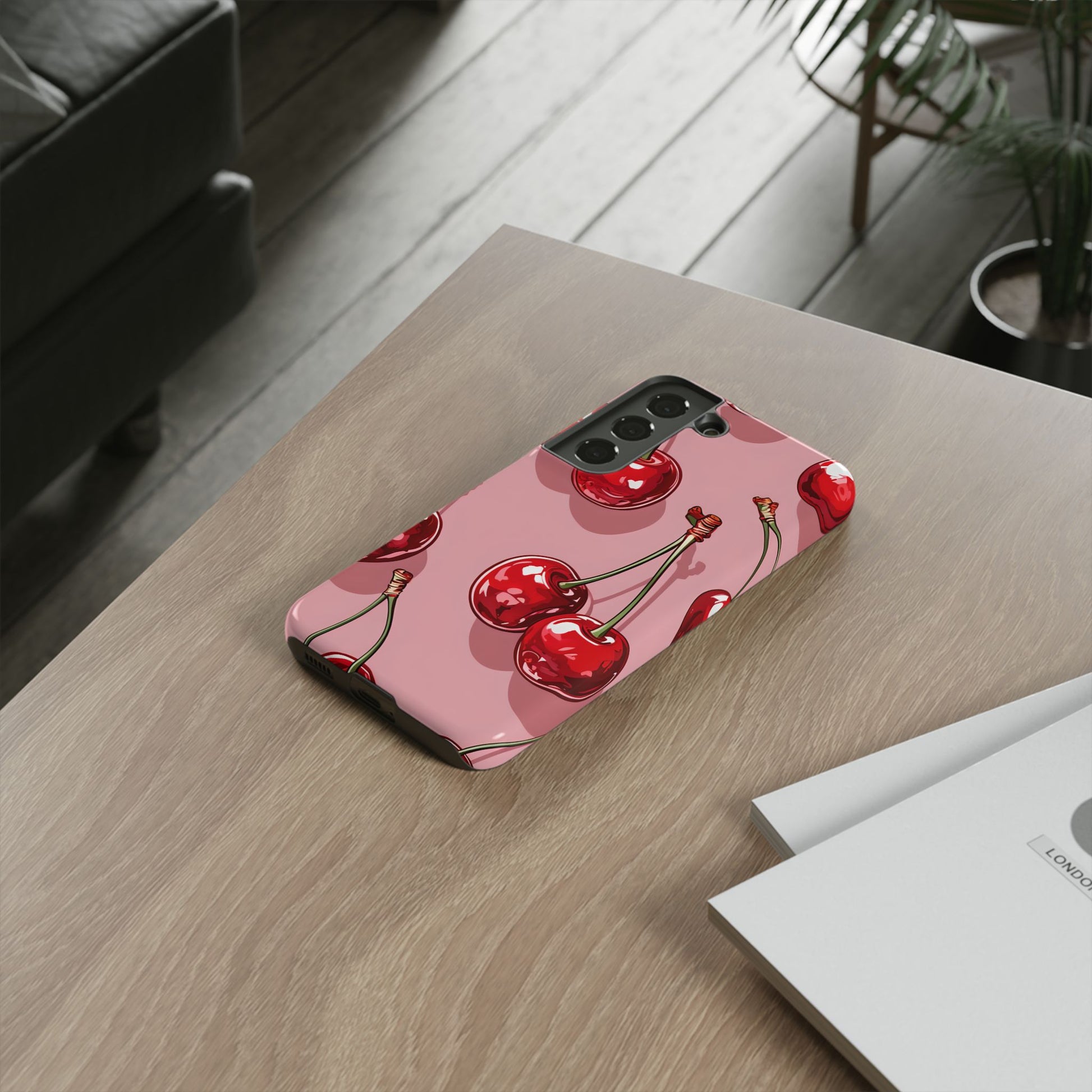 Cherry Blossom Phone Case, Tough Phone Cover, Cute Cherry Design, Summer Vibes, Phone Accessory, Gift for Her