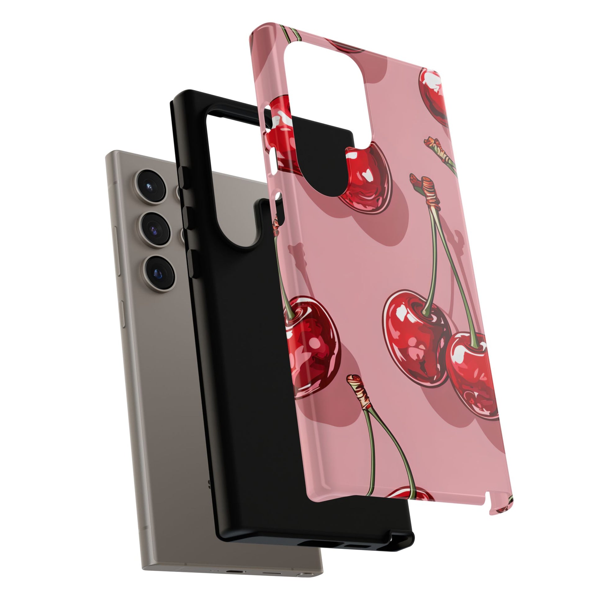 Cherry Blossom Phone Case, Tough Phone Cover, Cute Cherry Design, Summer Vibes, Phone Accessory, Gift for Her