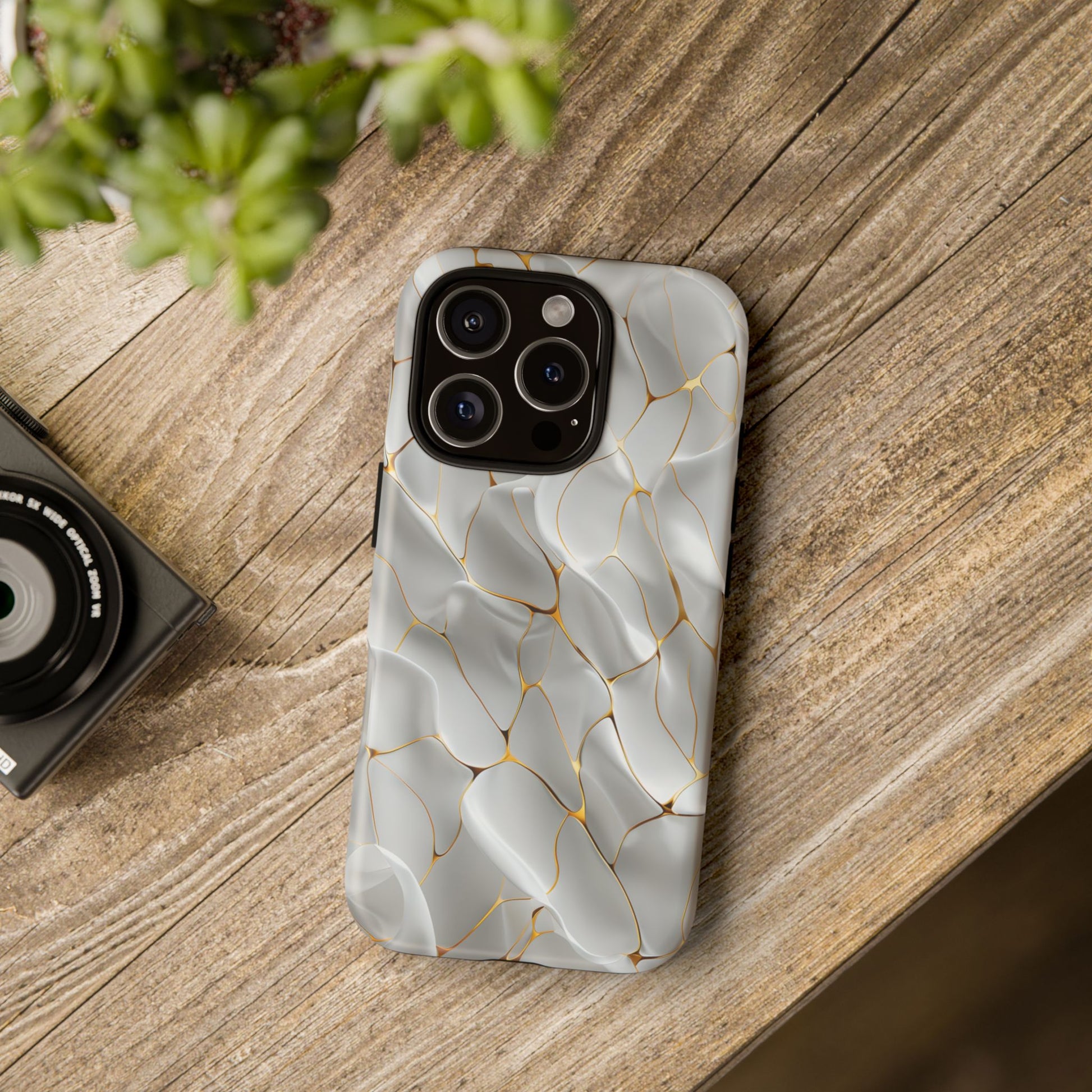 Elegant Phone Case with Golden Accents, Protective Mobile Cover, Stylish Tech Accessory, Perfect Gift for Any Occasion