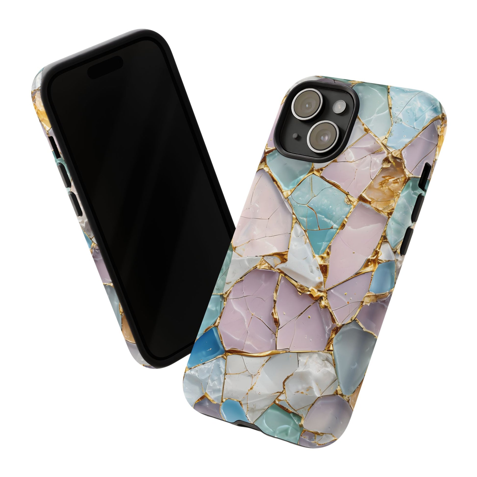 Colorful Phone Case - Tough Cases with Elegant Marble Design, Stylish Cover for Everyday Use, Gift for Her, Tech Accessory