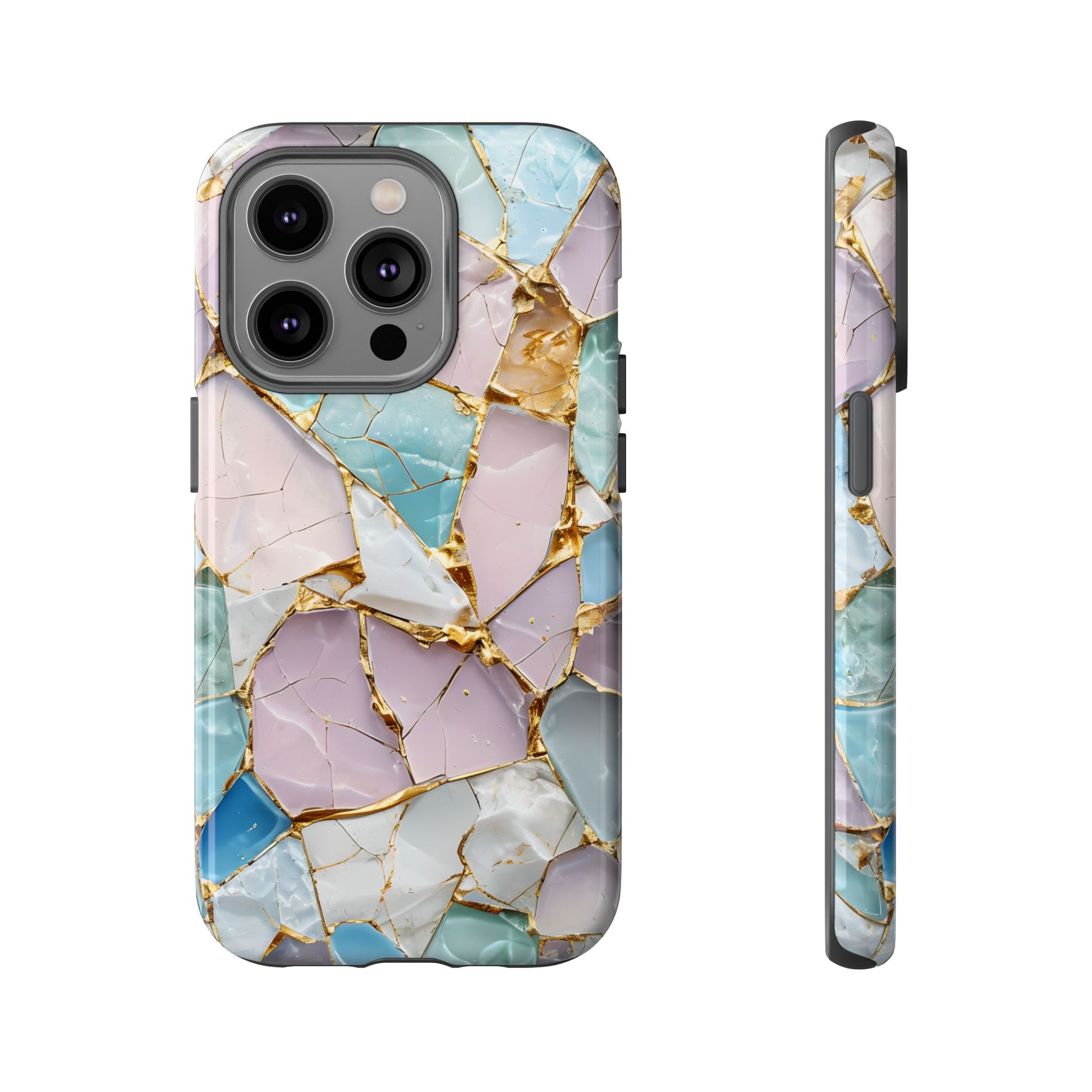Colorful Phone Case - Tough Cases with Elegant Marble Design, Stylish Cover for Everyday Use, Gift for Her, Tech Accessory