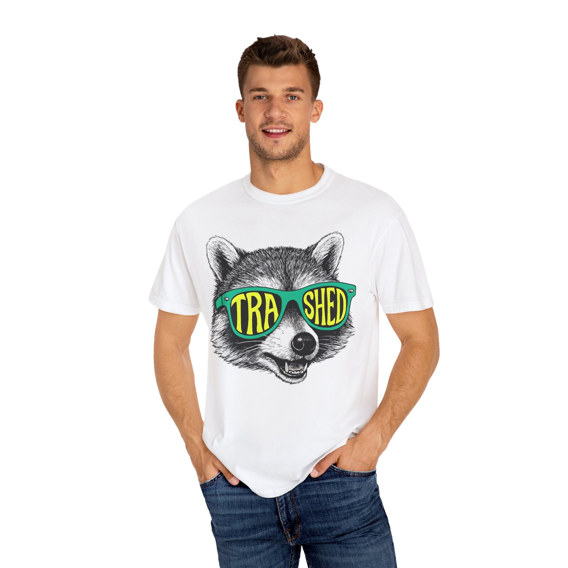 Trashed Raccoon Unisex T-Shirt, Graphic Tee for Nature Lovers, Casual Wear, Gift for Animal Lovers, Eco-Friendly Fashion
