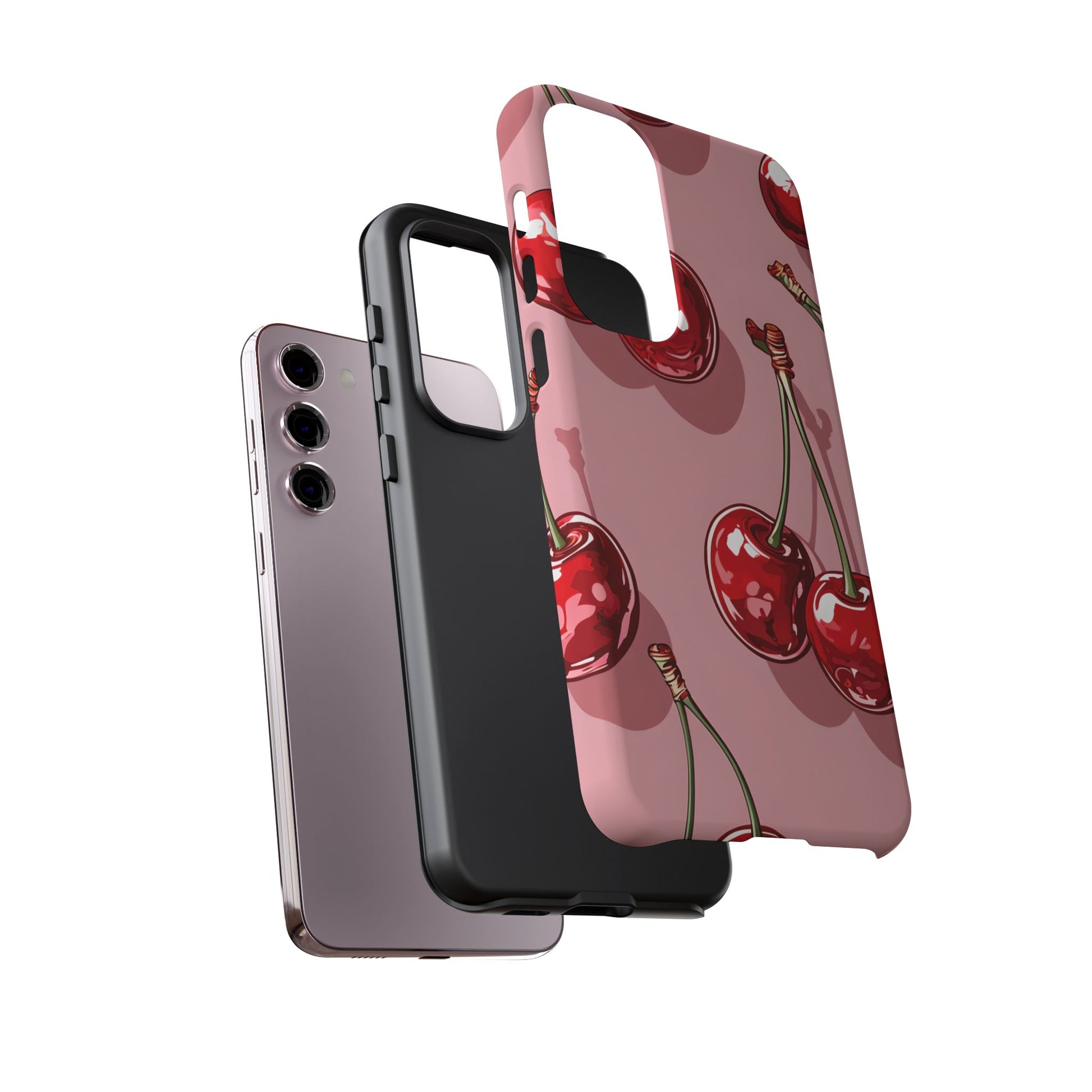 Cherry Blossom Phone Case, Tough Phone Cover, Cute Cherry Design, Summer Vibes, Phone Accessory, Gift for Her