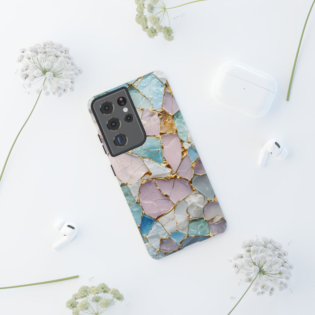 Colorful Phone Case - Tough Cases with Elegant Marble Design, Stylish Cover for Everyday Use, Gift for Her, Tech Accessory