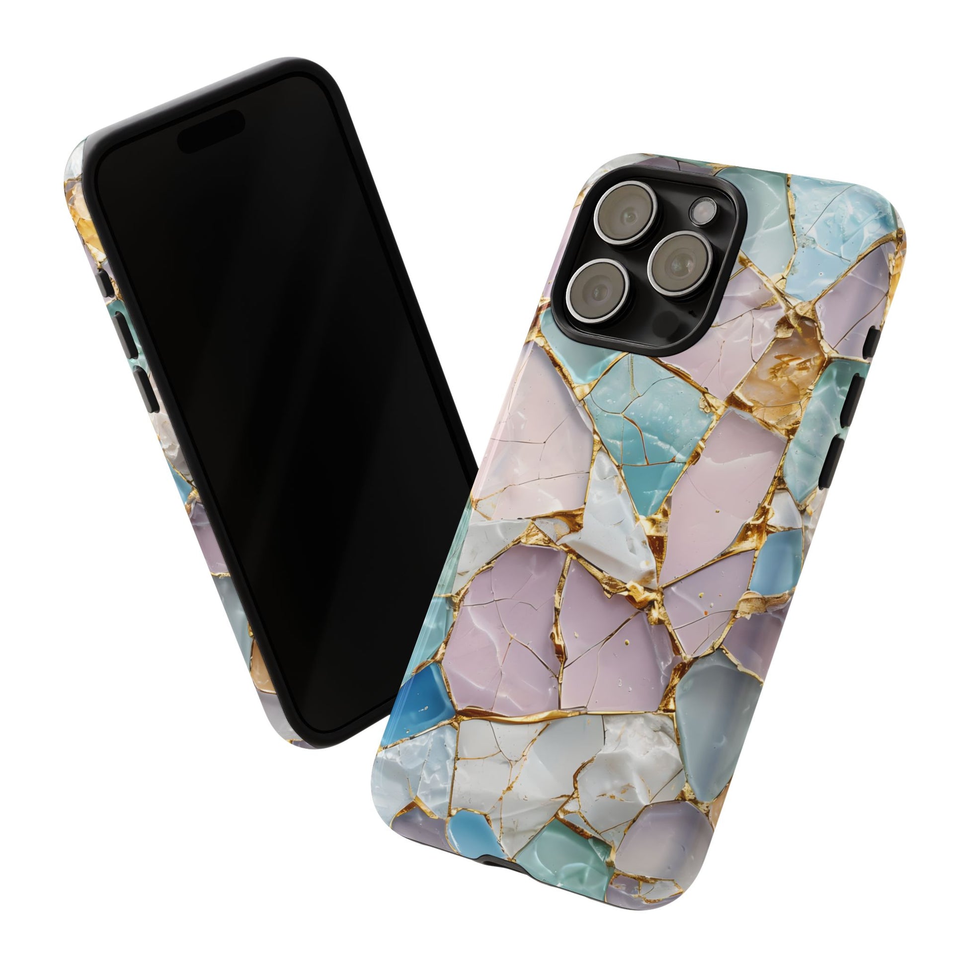 Colorful Phone Case - Tough Cases with Elegant Marble Design, Stylish Cover for Everyday Use, Gift for Her, Tech Accessory