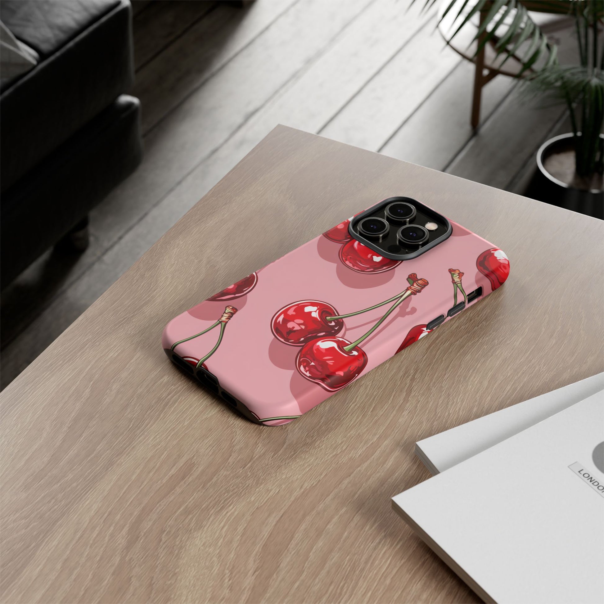 Cherry Blossom Phone Case, Tough Phone Cover, Cute Cherry Design, Summer Vibes, Phone Accessory, Gift for Her