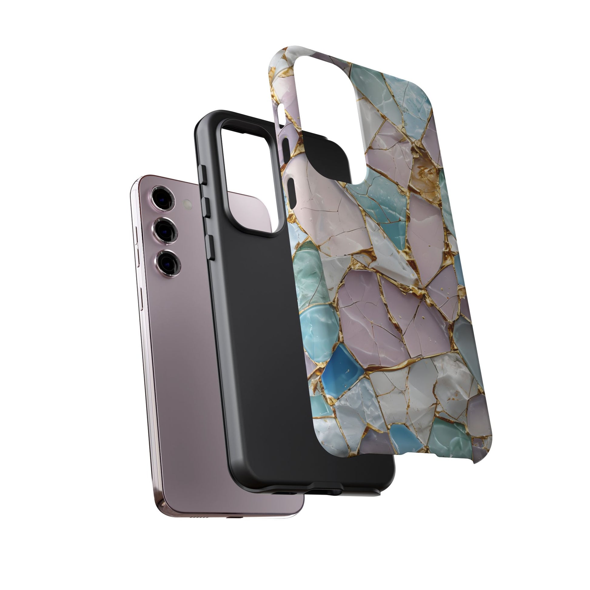 Colorful Phone Case - Tough Cases with Elegant Marble Design, Stylish Cover for Everyday Use, Gift for Her, Tech Accessory