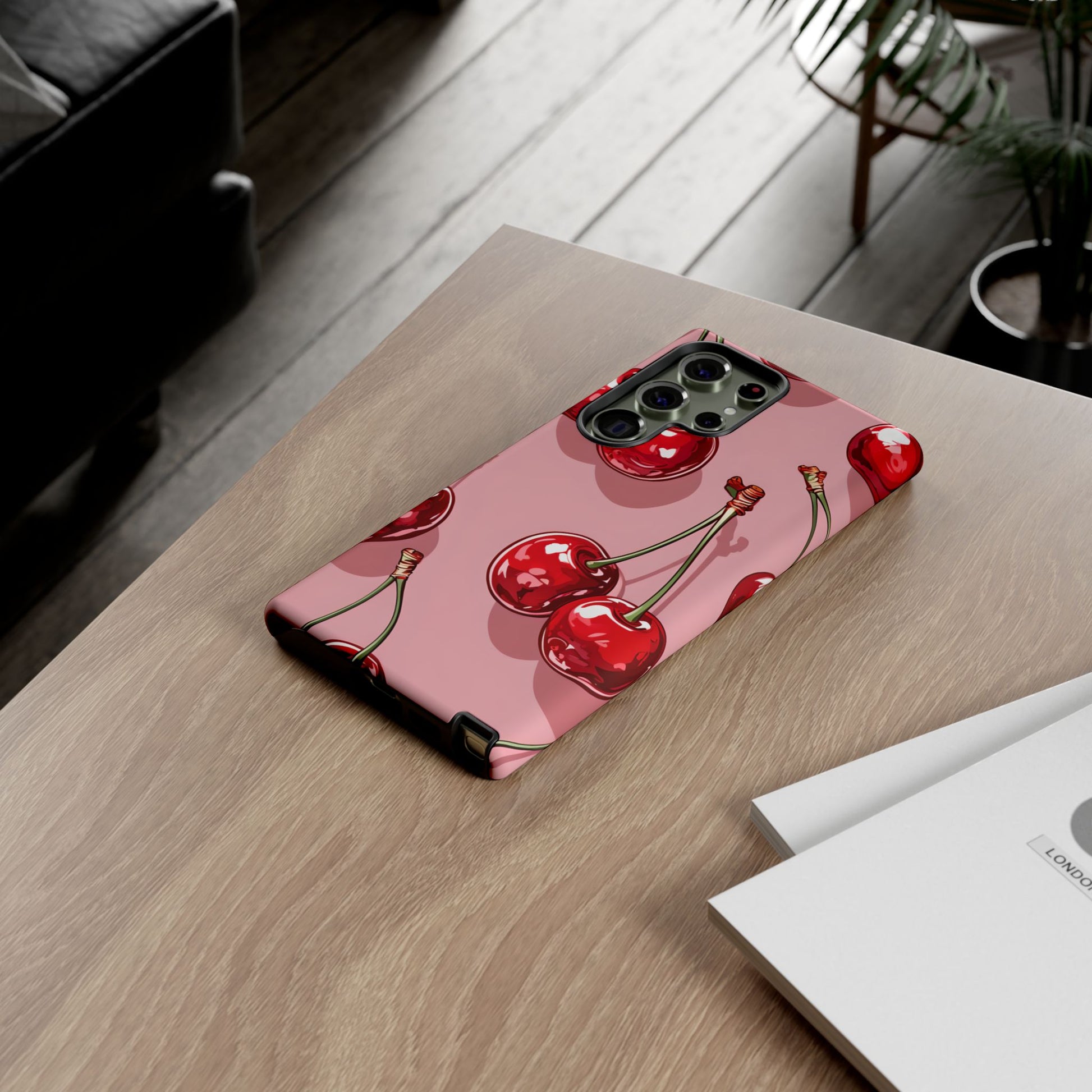 Cherry Blossom Phone Case, Tough Phone Cover, Cute Cherry Design, Summer Vibes, Phone Accessory, Gift for Her