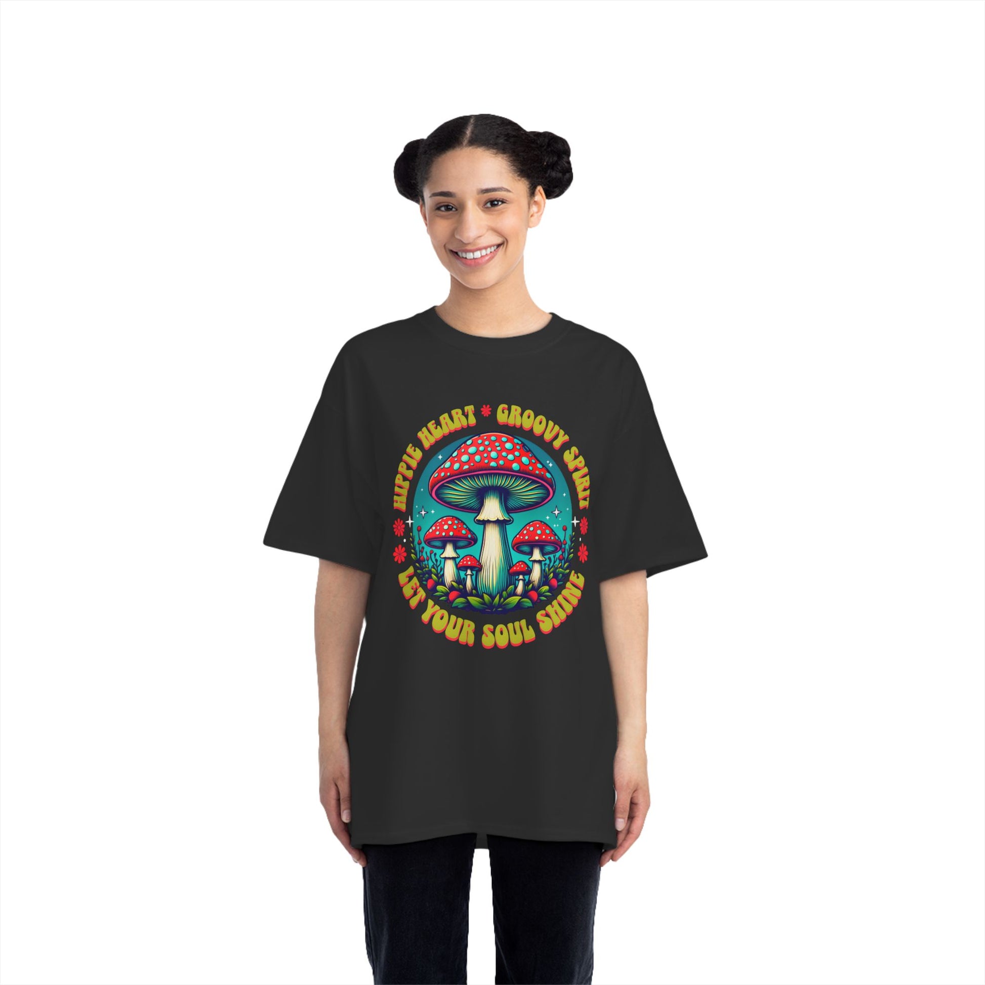Magical Soul Art T-Shirt | Psychedelic Mushrooms | Unique Gift for Nature Lovers, Boho Style, Festival Wear, Vibrant Graphic Tee