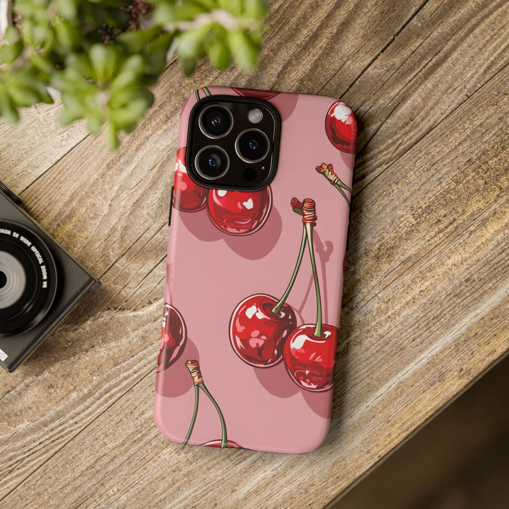 Cherry Blossom Phone Case, Tough Phone Cover, Cute Cherry Design, Summer Vibes, Phone Accessory, Gift for Her