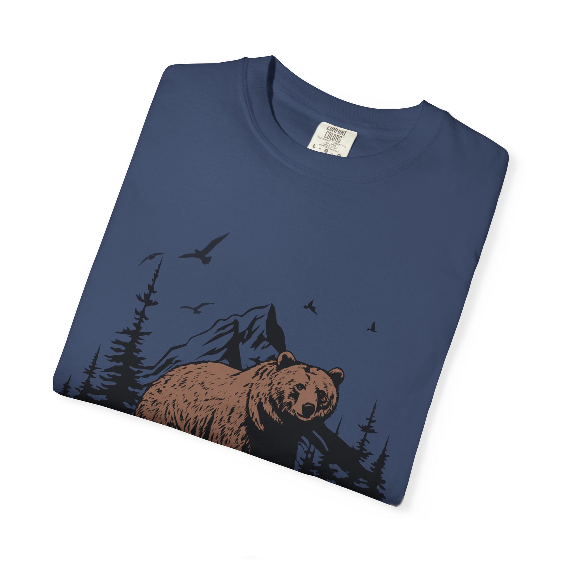 Yellowstone Bear Graphic Tee - Unisex Garment-Dyed Shirt, Nature Lover Gift, Outdoorsy Style, Travel Souvenir, Vintage National Park Apparel