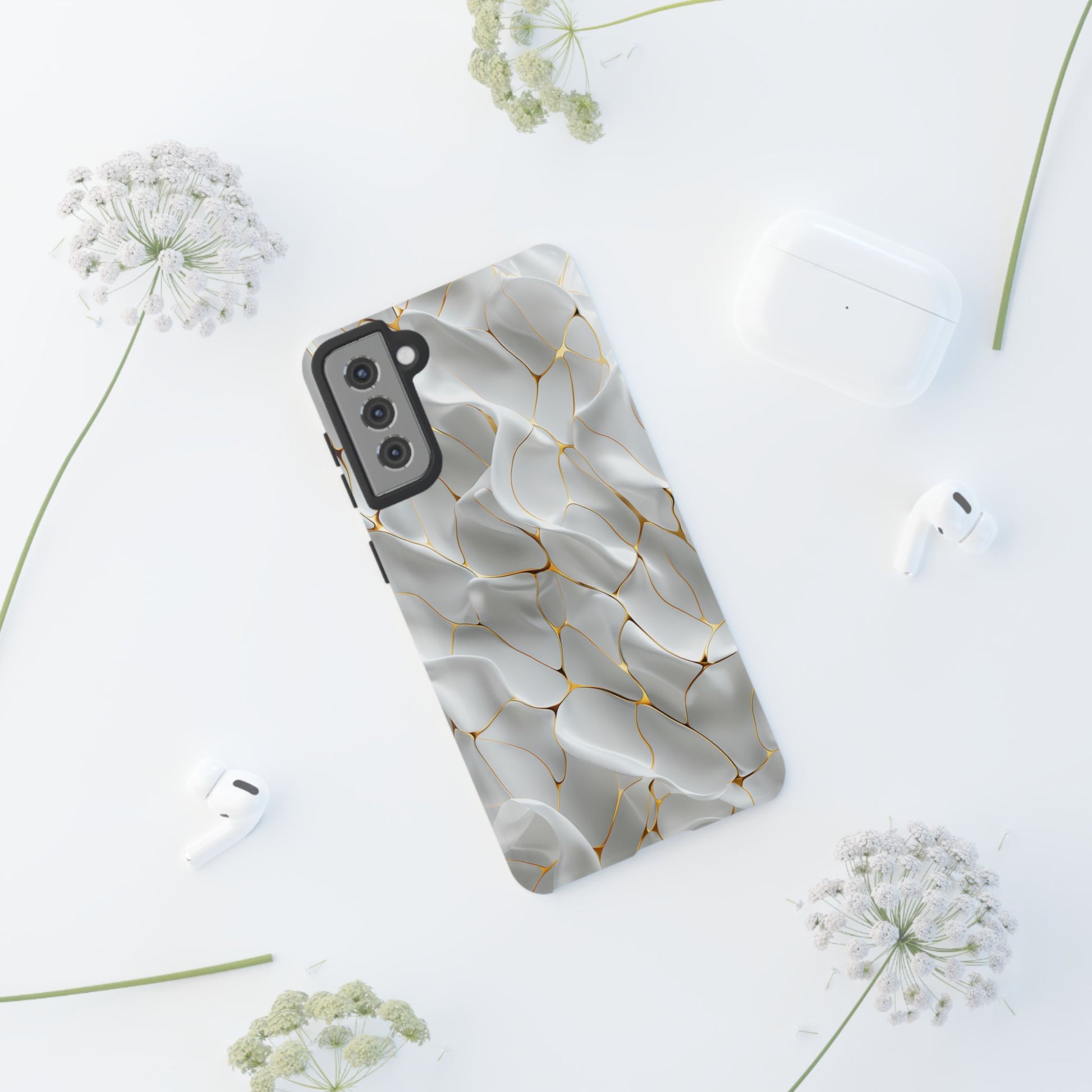 Elegant Phone Case with Golden Accents, Protective Mobile Cover, Stylish Tech Accessory, Perfect Gift for Any Occasion