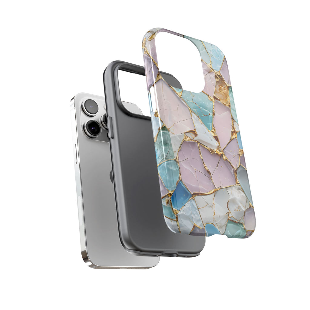 Colorful Phone Case - Tough Cases with Elegant Marble Design, Stylish Cover for Everyday Use, Gift for Her, Tech Accessory