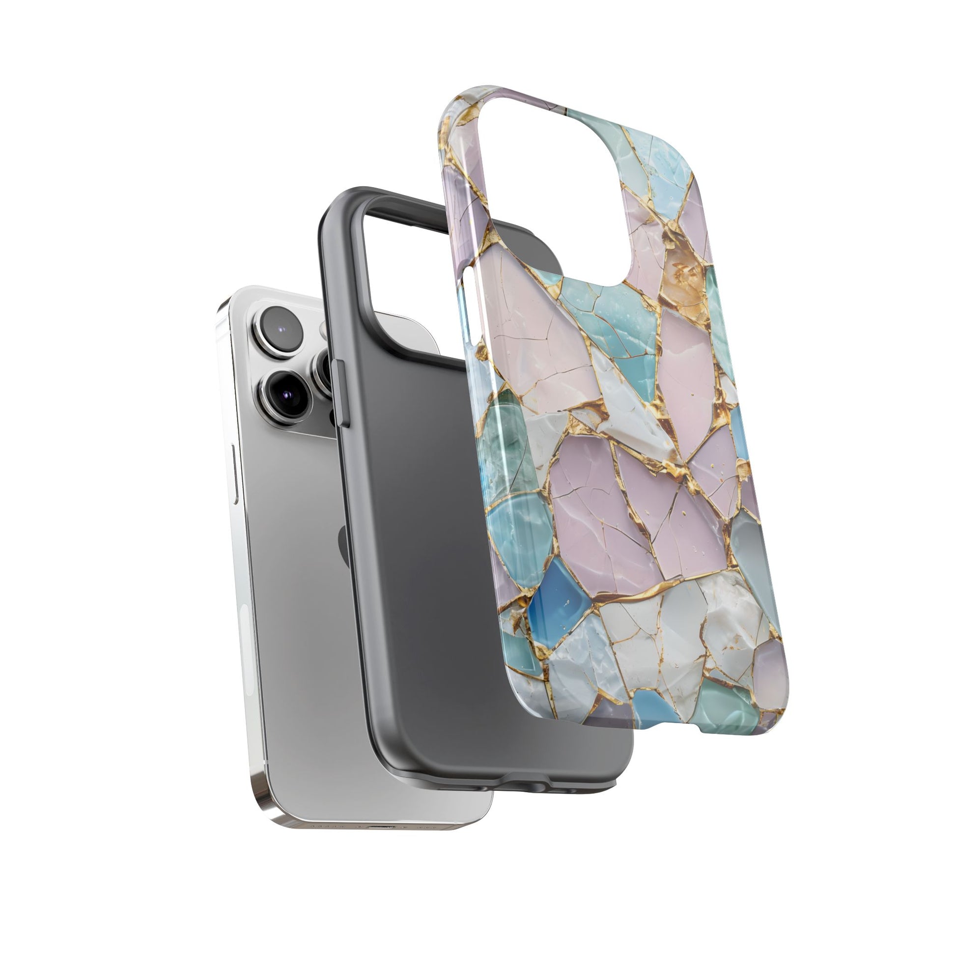 Colorful Phone Case - Tough Cases with Elegant Marble Design, Stylish Cover for Everyday Use, Gift for Her, Tech Accessory