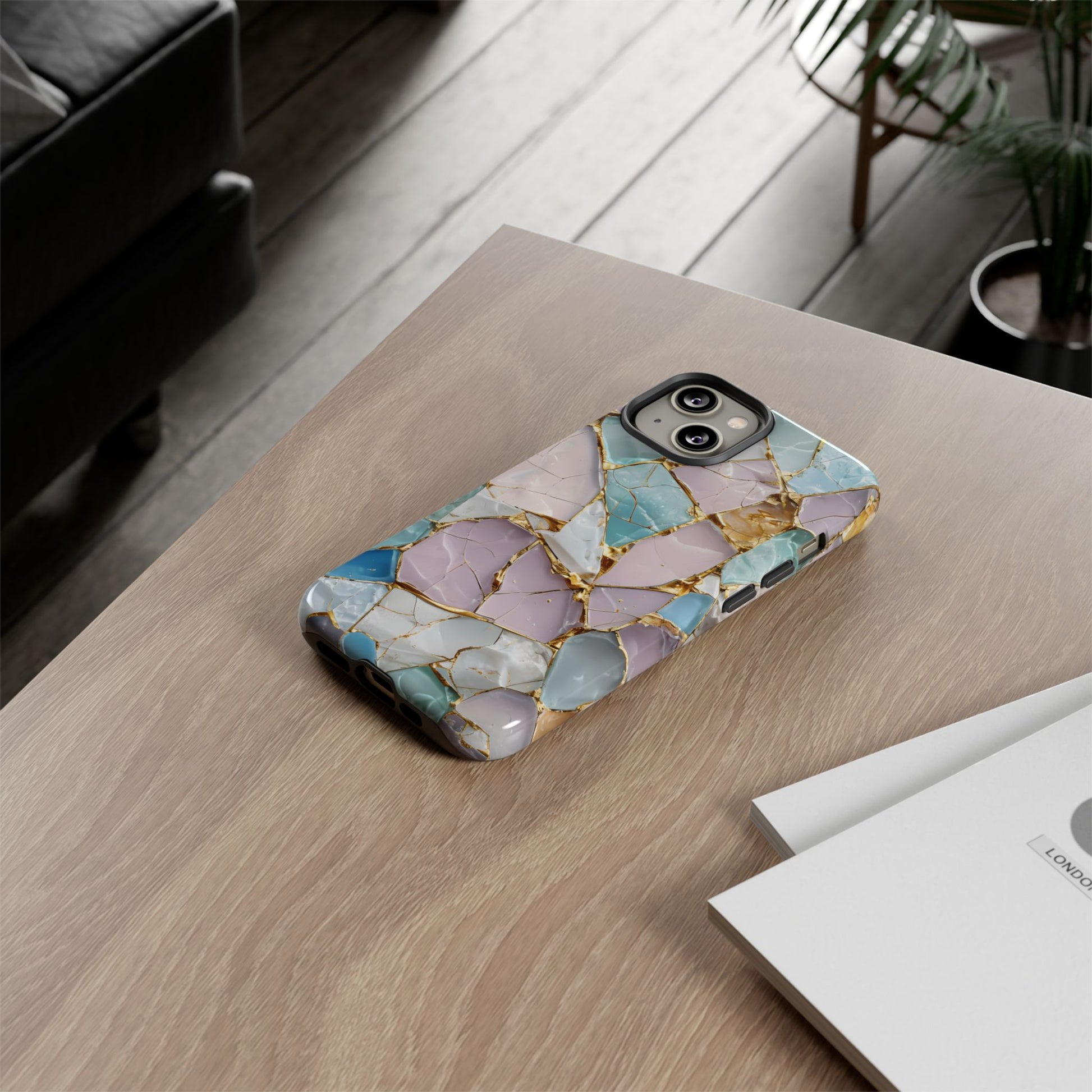 Colorful Phone Case - Tough Cases with Elegant Marble Design, Stylish Cover for Everyday Use, Gift for Her, Tech Accessory