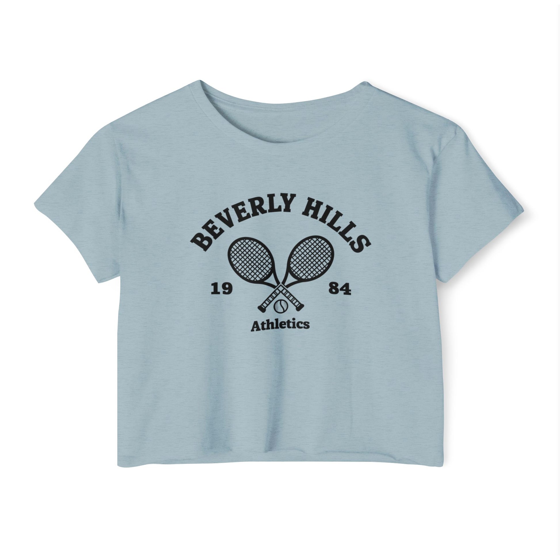 Beverly Hills Tennis Crop Top, Women's Summer Top, Festival Wear, Casual Tee, Athleisure Top, Graphic Crop Tee