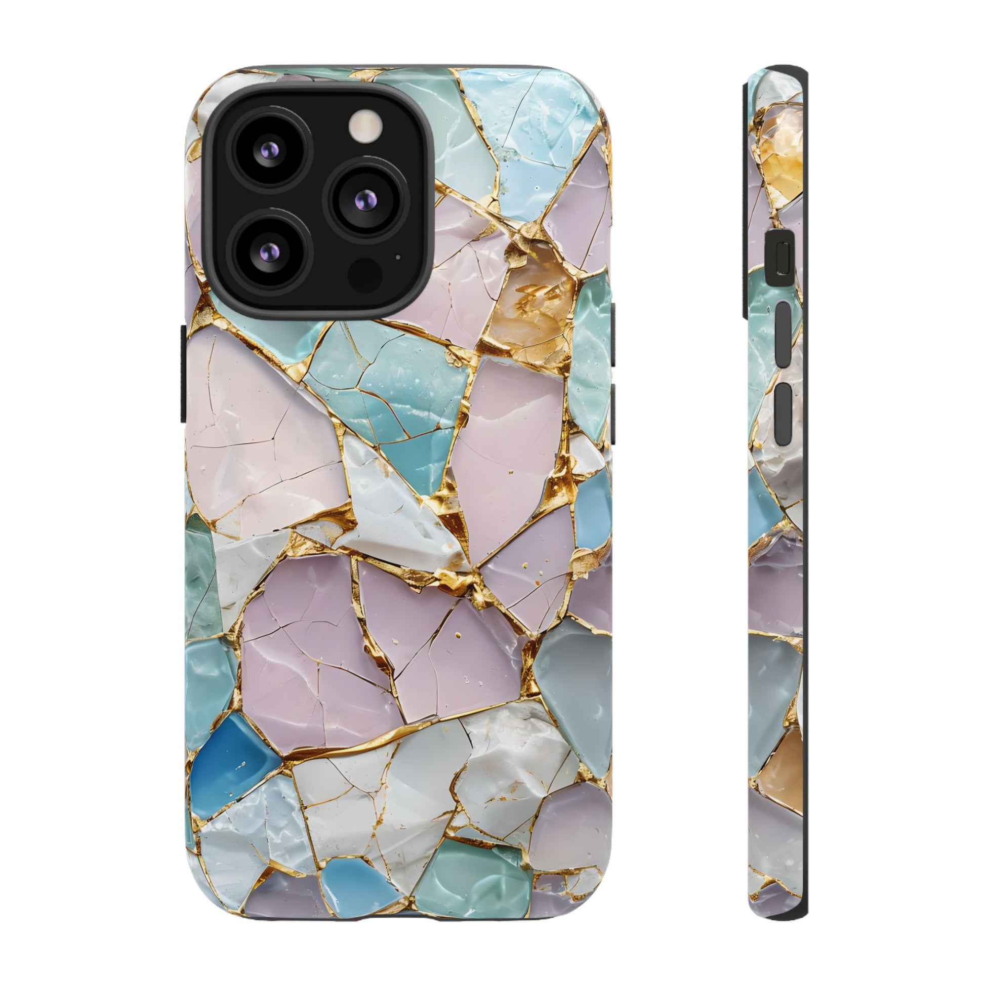 Colorful Phone Case - Tough Cases with Elegant Marble Design, Stylish Cover for Everyday Use, Gift for Her, Tech Accessory