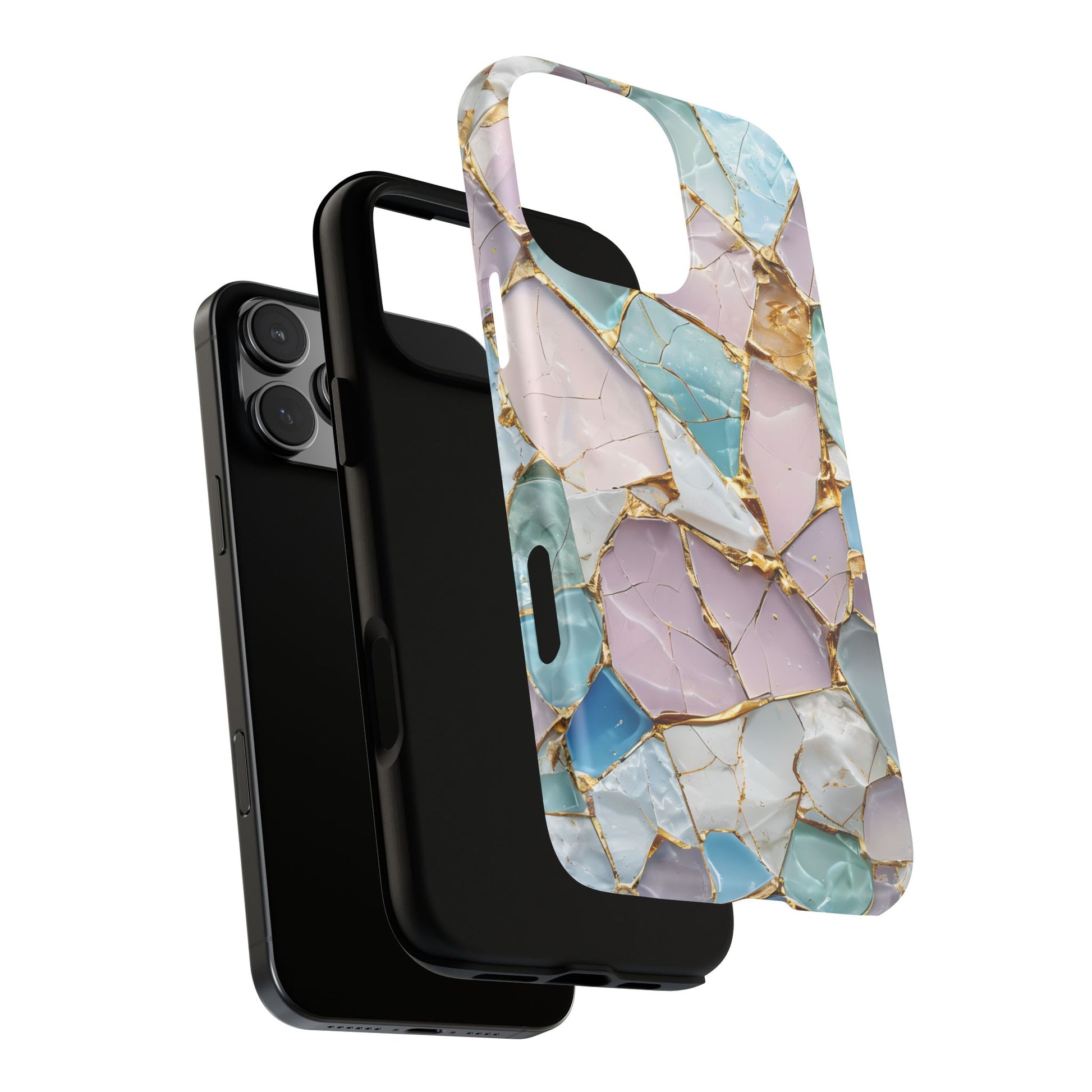 Colorful Phone Case - Tough Cases with Elegant Marble Design, Stylish Cover for Everyday Use, Gift for Her, Tech Accessory
