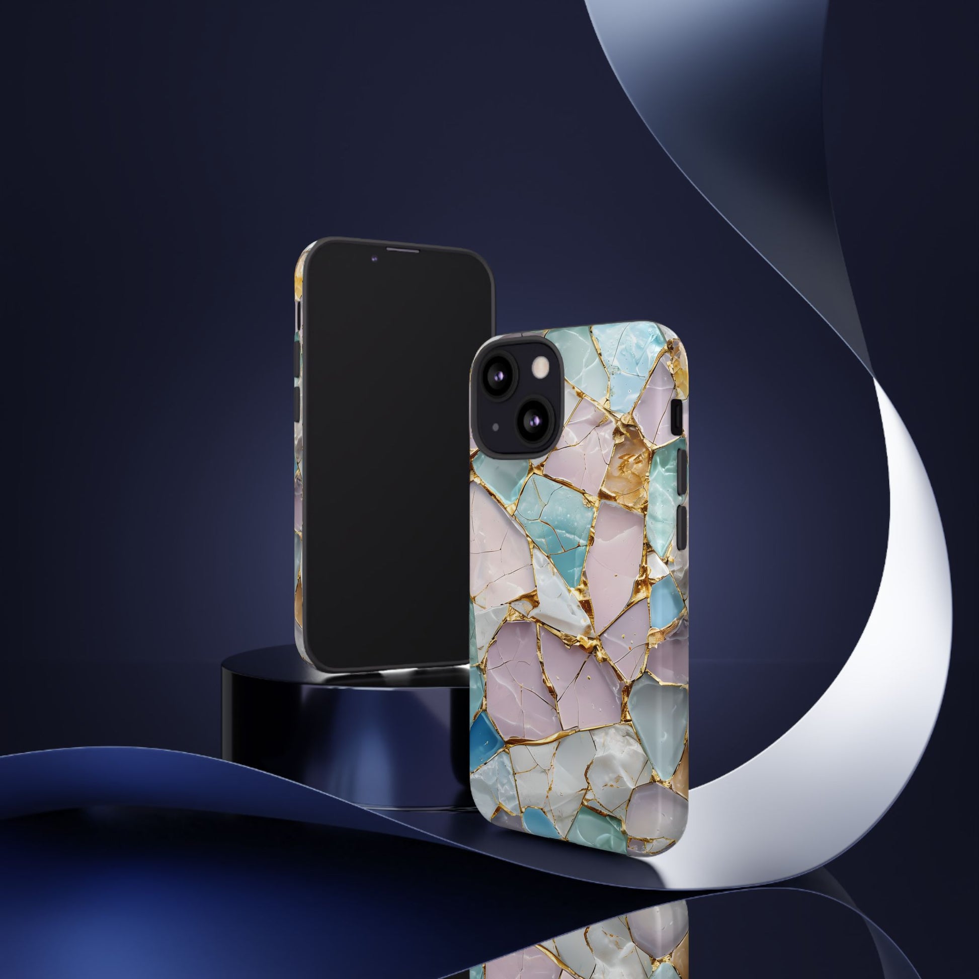 Colorful Phone Case - Tough Cases with Elegant Marble Design, Stylish Cover for Everyday Use, Gift for Her, Tech Accessory