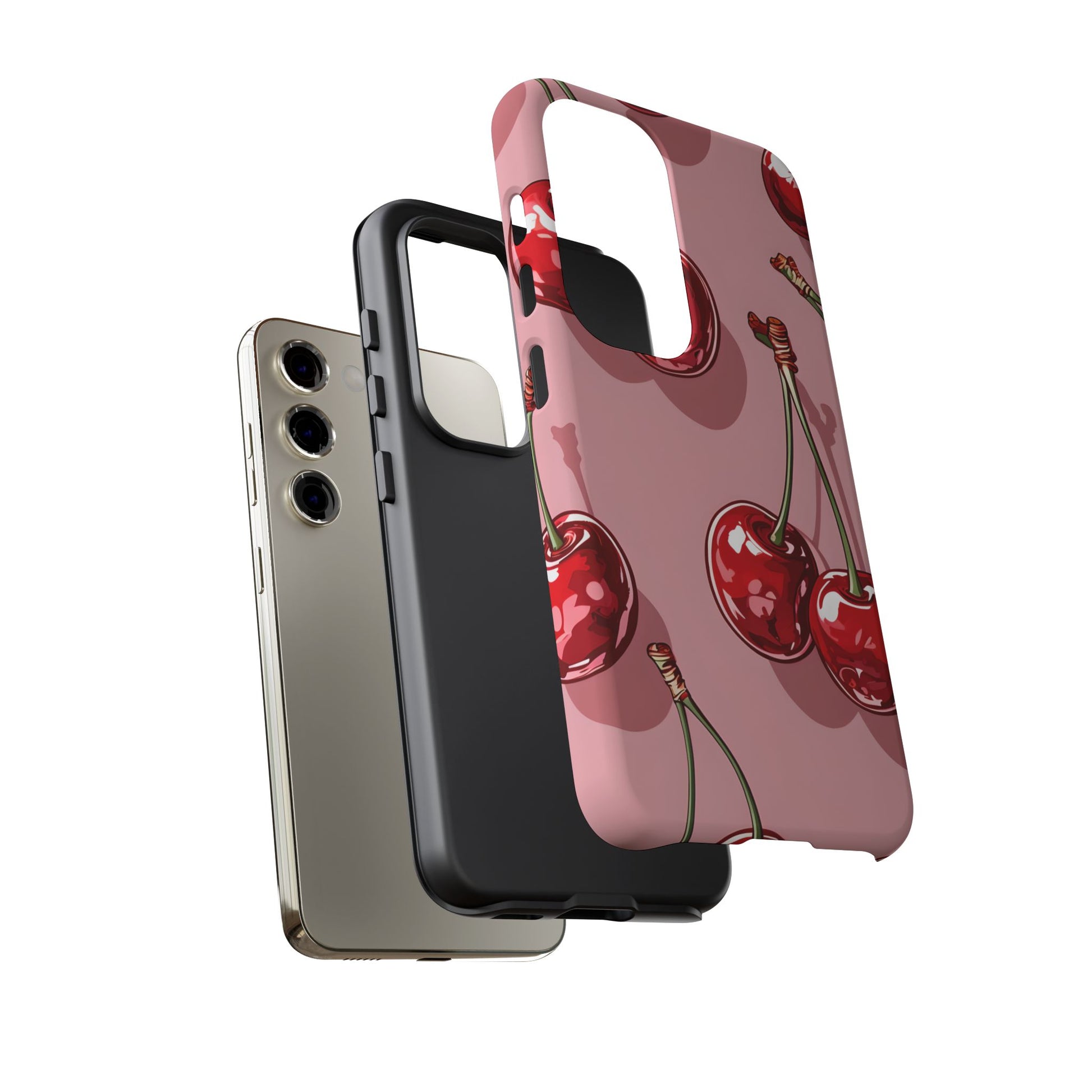 Cherry Blossom Phone Case, Tough Phone Cover, Cute Cherry Design, Summer Vibes, Phone Accessory, Gift for Her