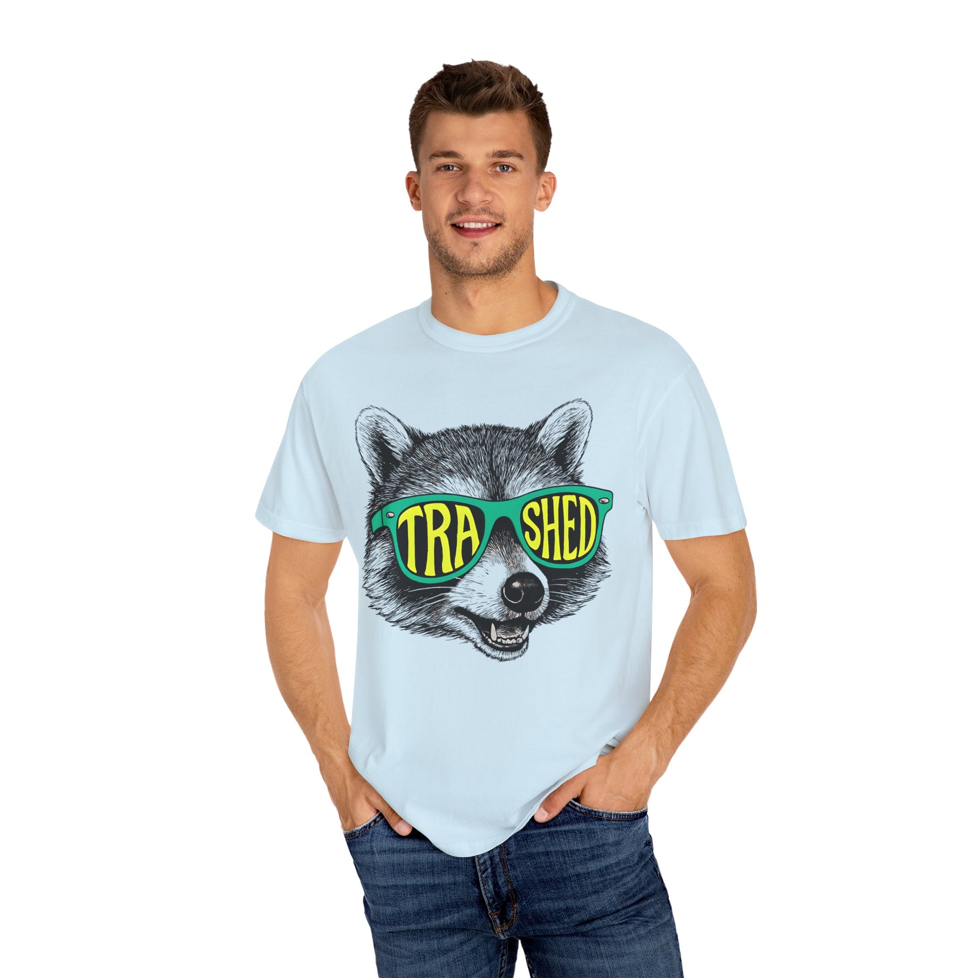 Trashed Raccoon Unisex T-Shirt, Graphic Tee for Nature Lovers, Casual Wear, Gift for Animal Lovers, Eco-Friendly Fashion