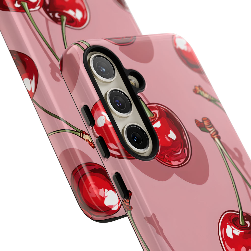 Cherry Blossom Phone Case, Tough Phone Cover, Cute Cherry Design, Summer Vibes, Phone Accessory, Gift for Her