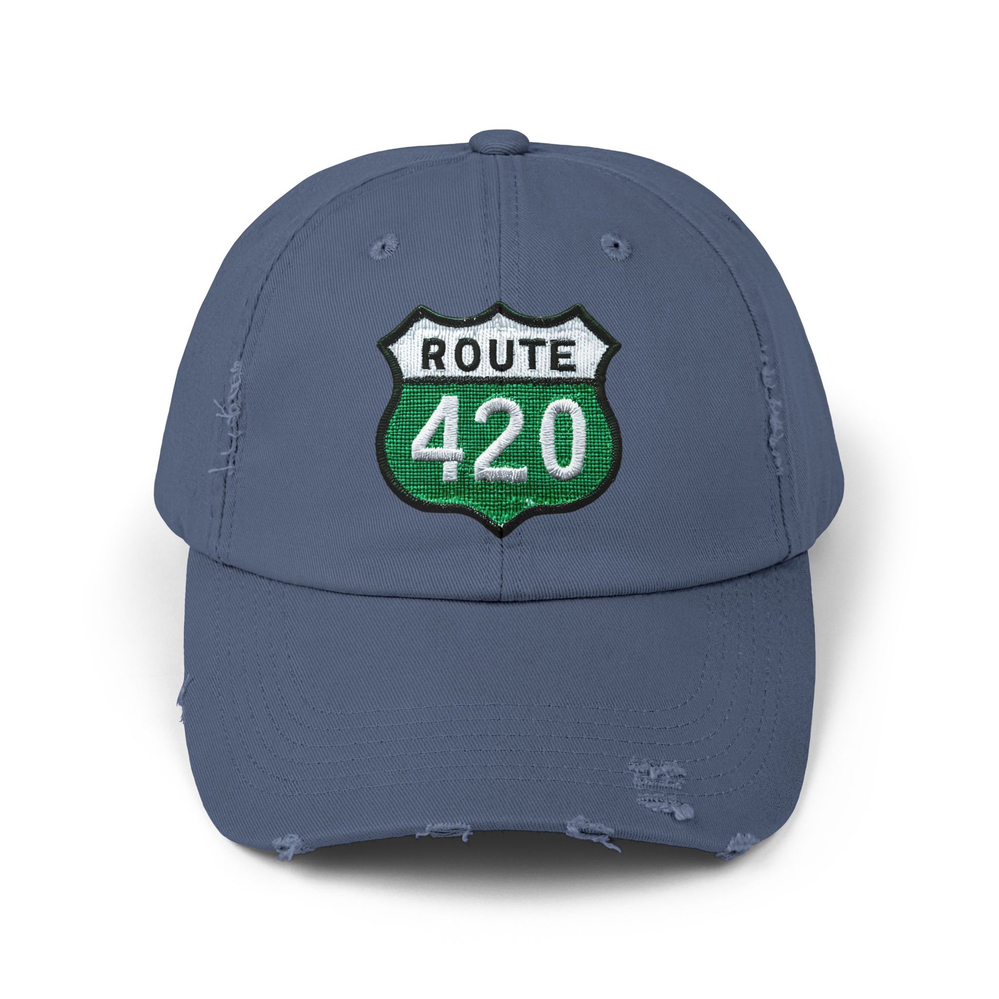 Route 420 Unisex Distressed Cap, Vintage Hat, Cool Casual Accessory, Perfect for Road Trips, Gift for Travelers, Outdoor Adventure Gear