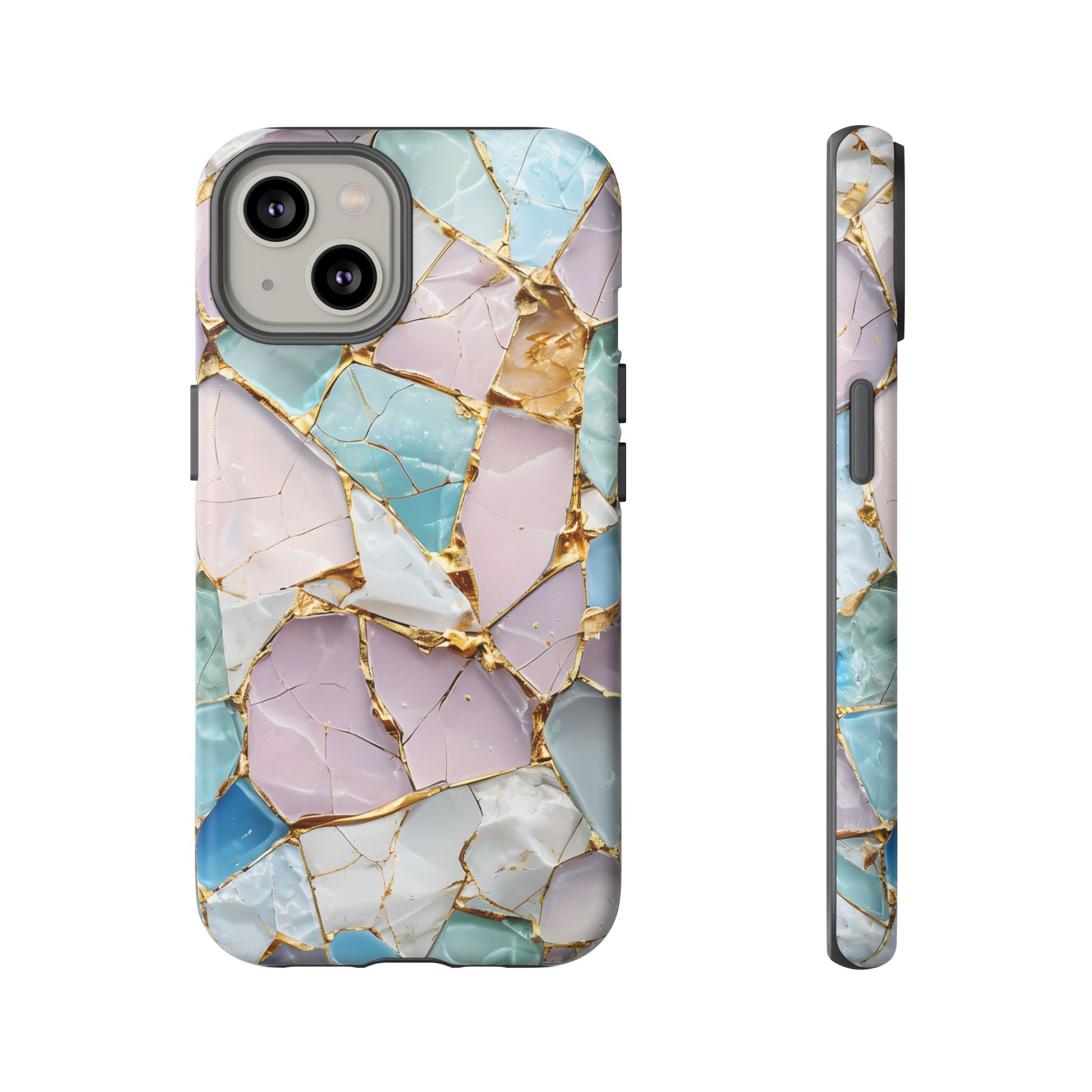Colorful Phone Case - Tough Cases with Elegant Marble Design, Stylish Cover for Everyday Use, Gift for Her, Tech Accessory