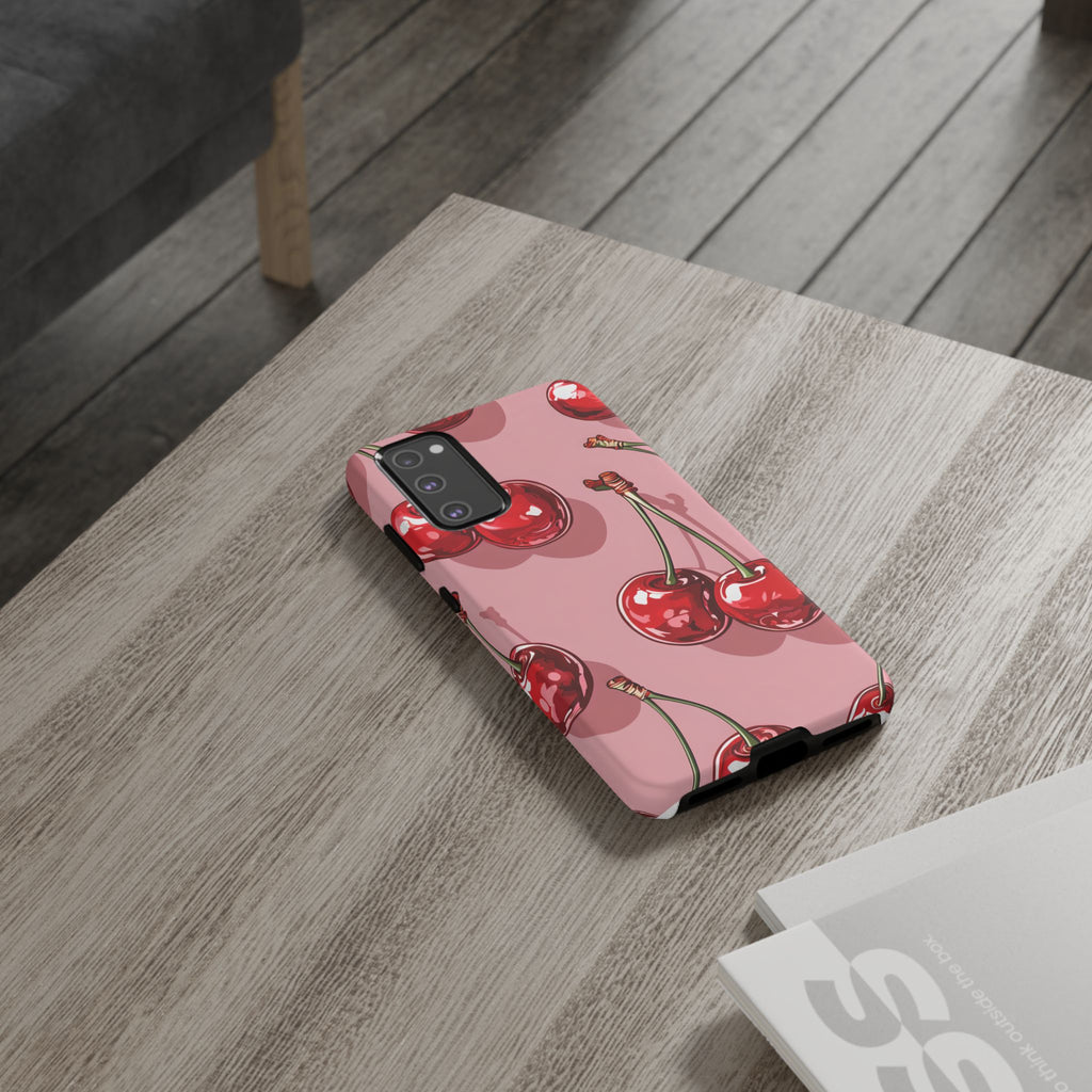 Cherry Blossom Phone Case, Tough Phone Cover, Cute Cherry Design, Summer Vibes, Phone Accessory, Gift for Her