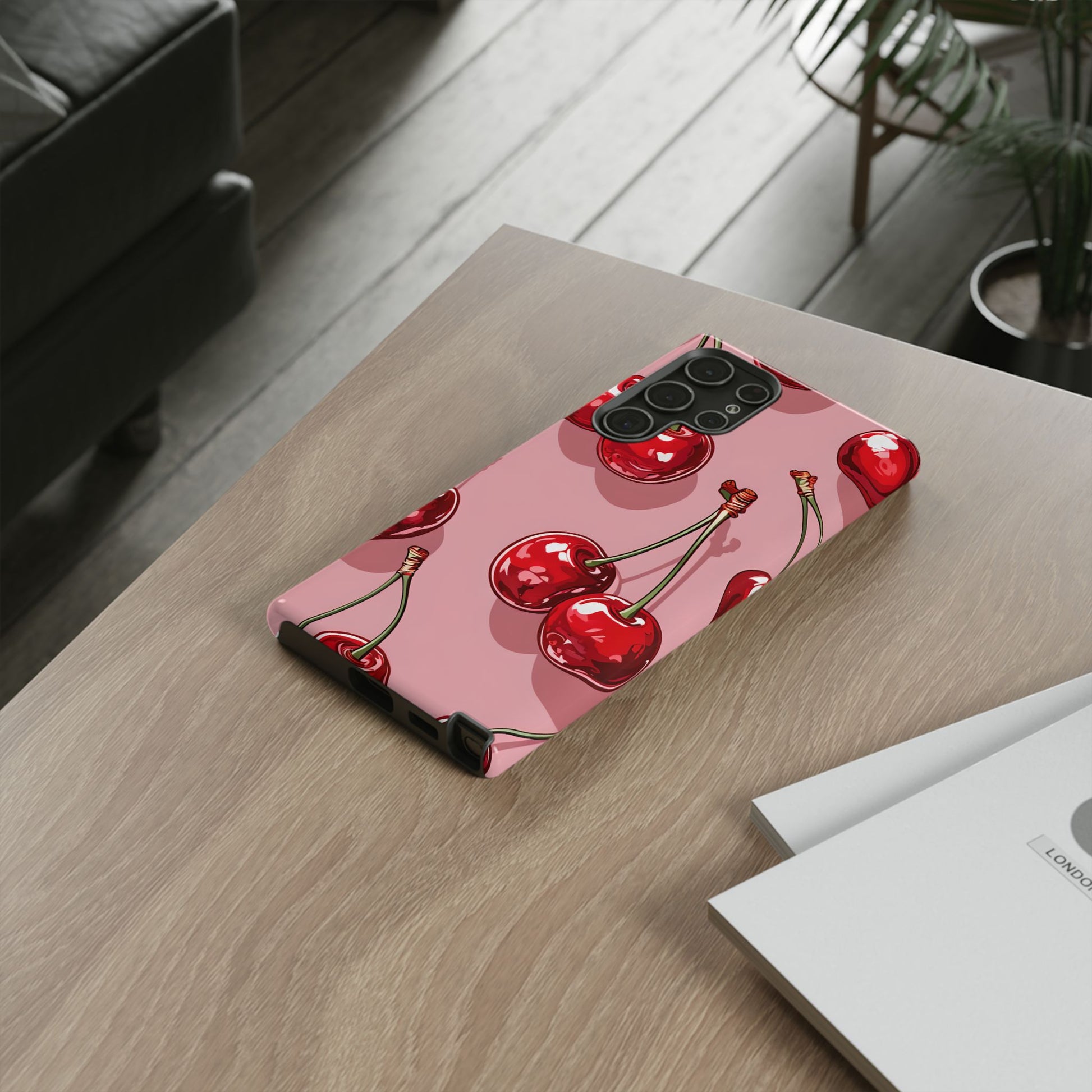 Cherry Blossom Phone Case, Tough Phone Cover, Cute Cherry Design, Summer Vibes, Phone Accessory, Gift for Her