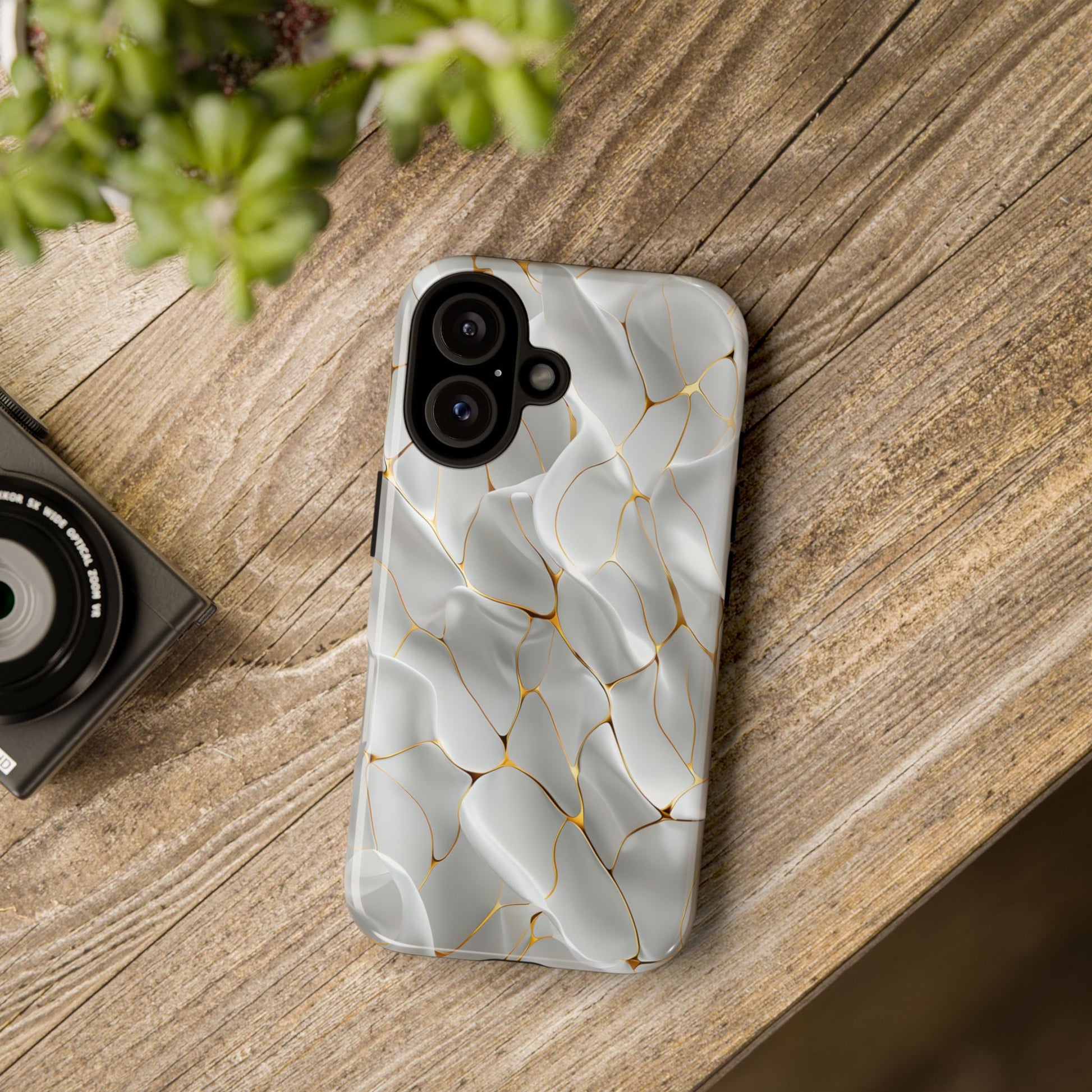 Elegant Phone Case with Golden Accents, Protective Mobile Cover, Stylish Tech Accessory, Perfect Gift for Any Occasion