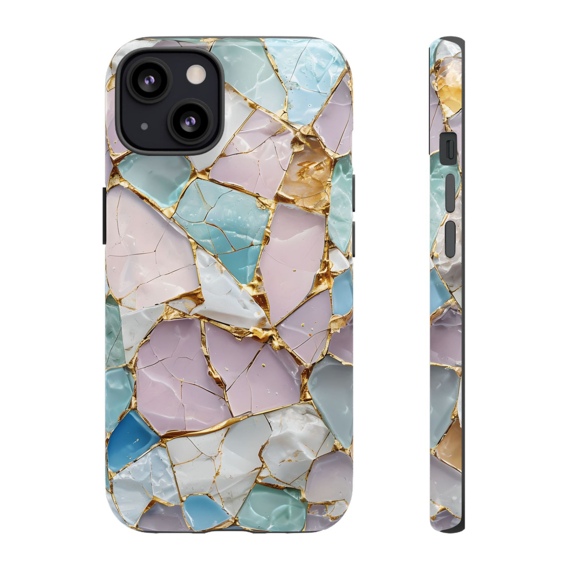 Colorful Phone Case - Tough Cases with Elegant Marble Design, Stylish Cover for Everyday Use, Gift for Her, Tech Accessory