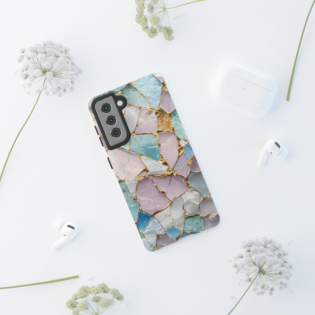 Colorful Phone Case - Tough Cases with Elegant Marble Design, Stylish Cover for Everyday Use, Gift for Her, Tech Accessory
