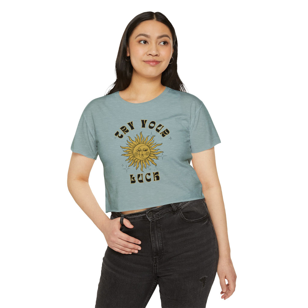 Sunny Vibes Festival Crop Top - Inspirational Summer Tee, Boho Style, Music Festival Apparel, Gift for Her, Casual Look